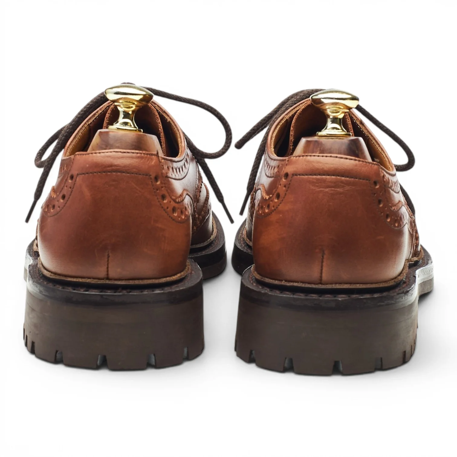 'McPherson' Tan Brown Leather Derby Brogues UK 7 G - Image 4