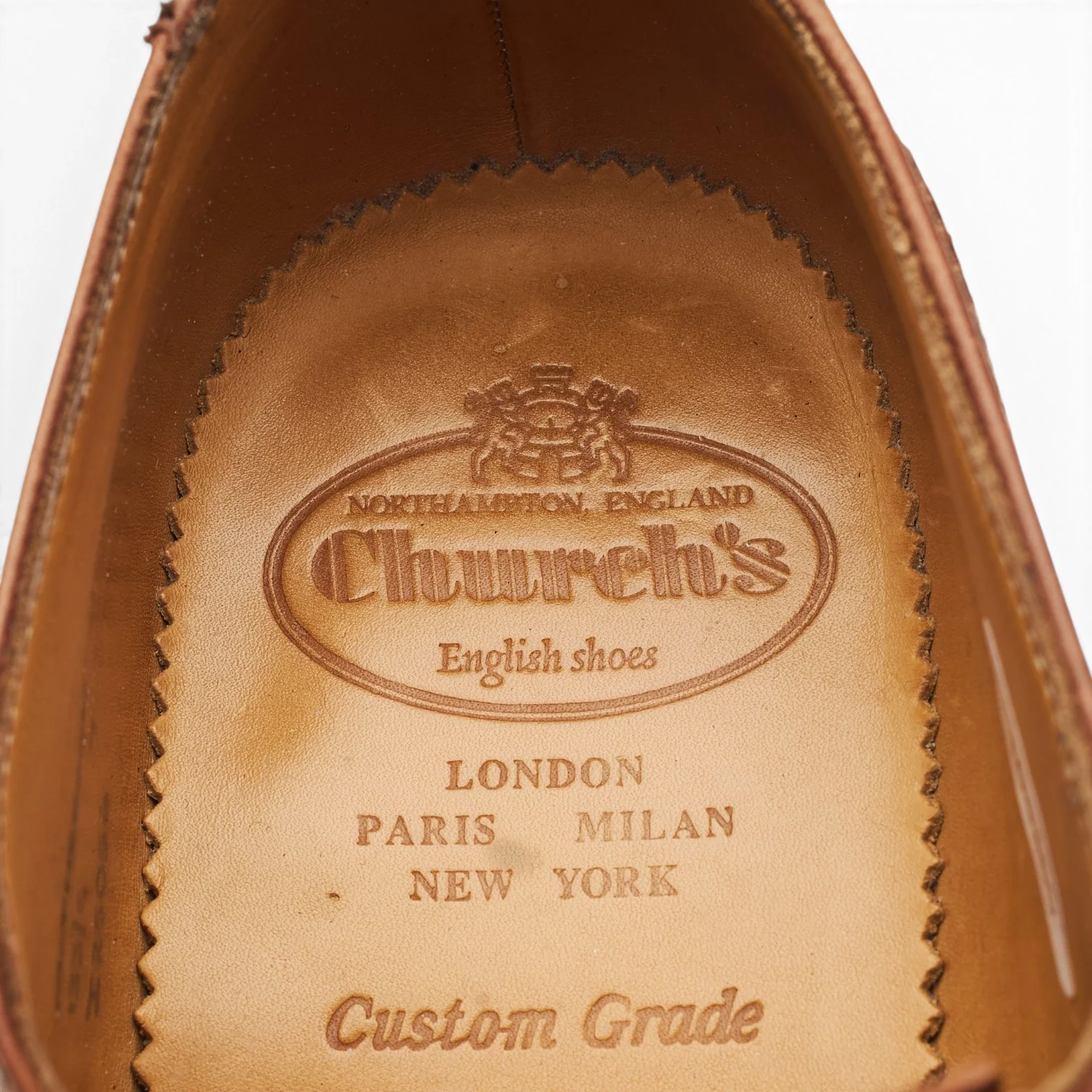 'McPherson' Tan Brown Leather Derby Brogues UK 7 G - Image 6
