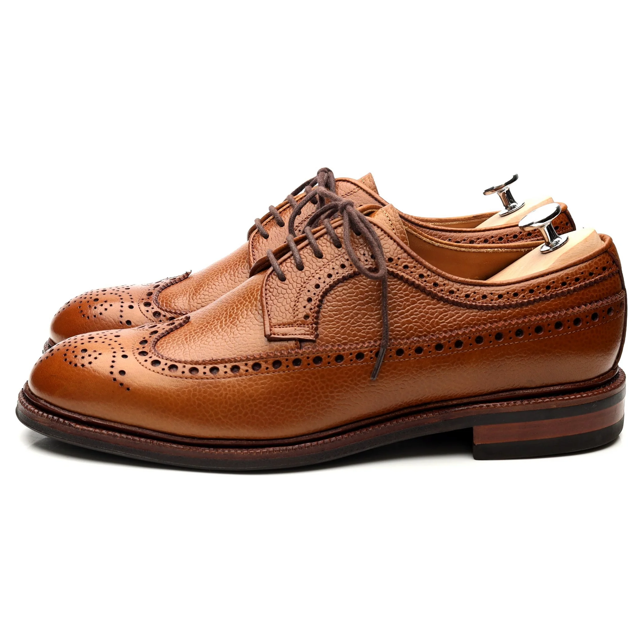 '101375' Tan Brown Leather Derby Brogues UK 8 E - Image 2