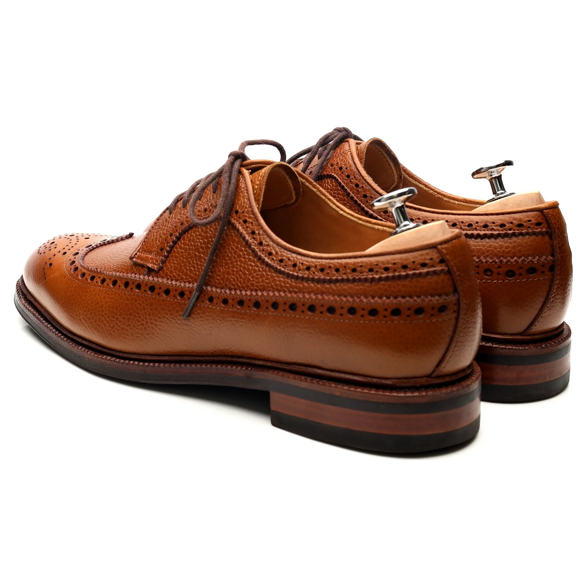 '101375' Tan Brown Leather Derby Brogues UK 8 E - Image 3
