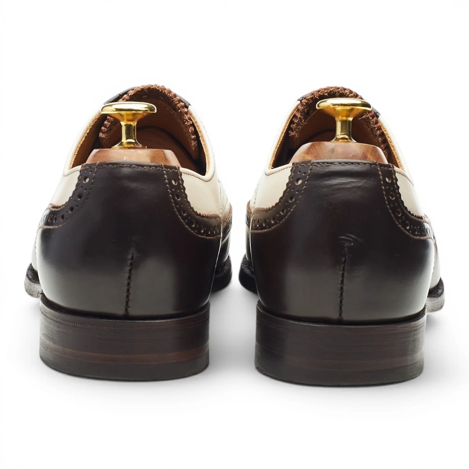 'Melly' Dark Brown & Cream Leather Oxford Spectator Brogues UK 8 F - Image 4