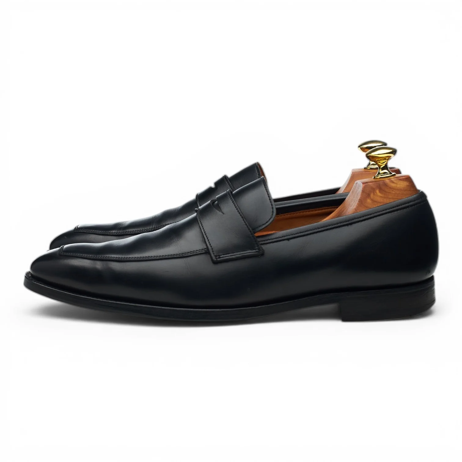 'Merton' Black Leather Loafers UK 7 E - Image 3