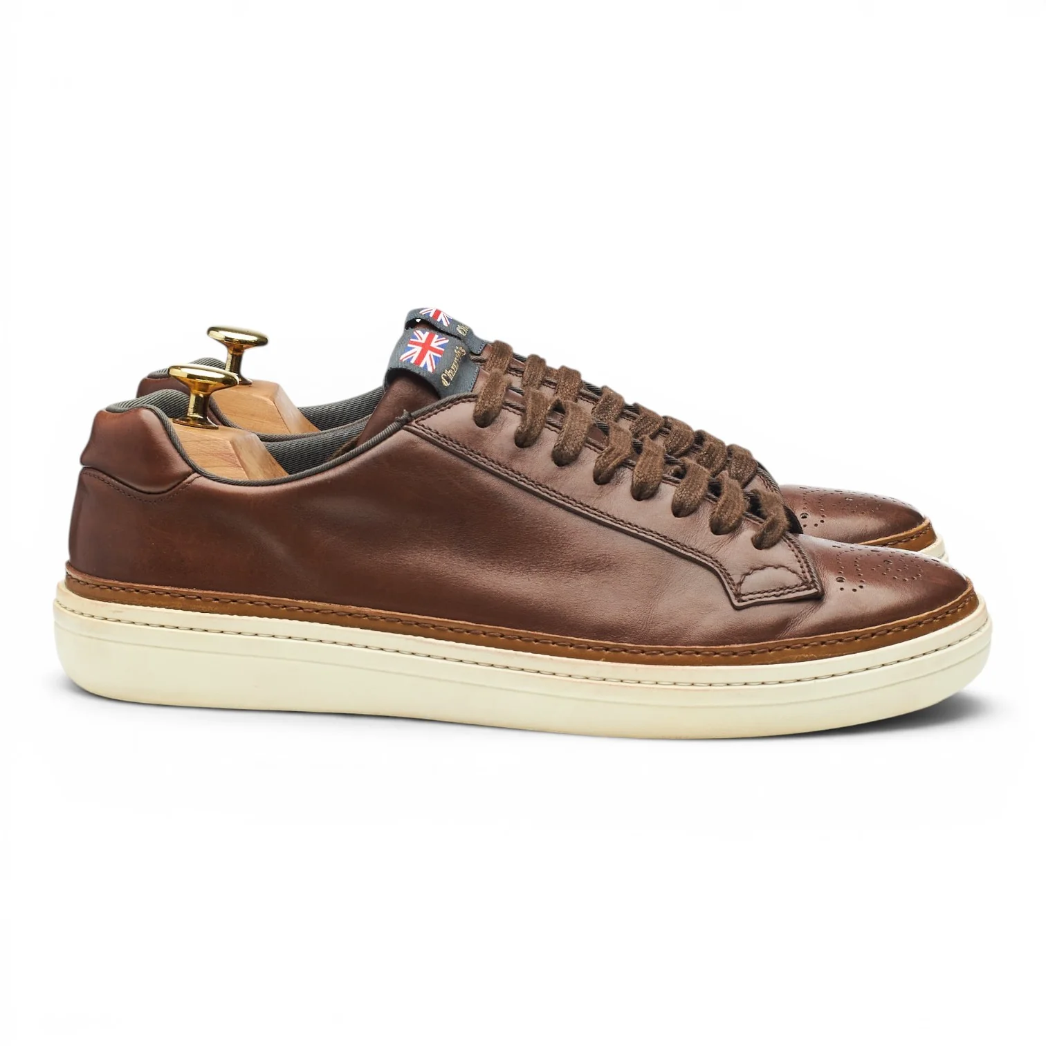 'Mirfield 2' Brown Leather Sneakers UK 8
