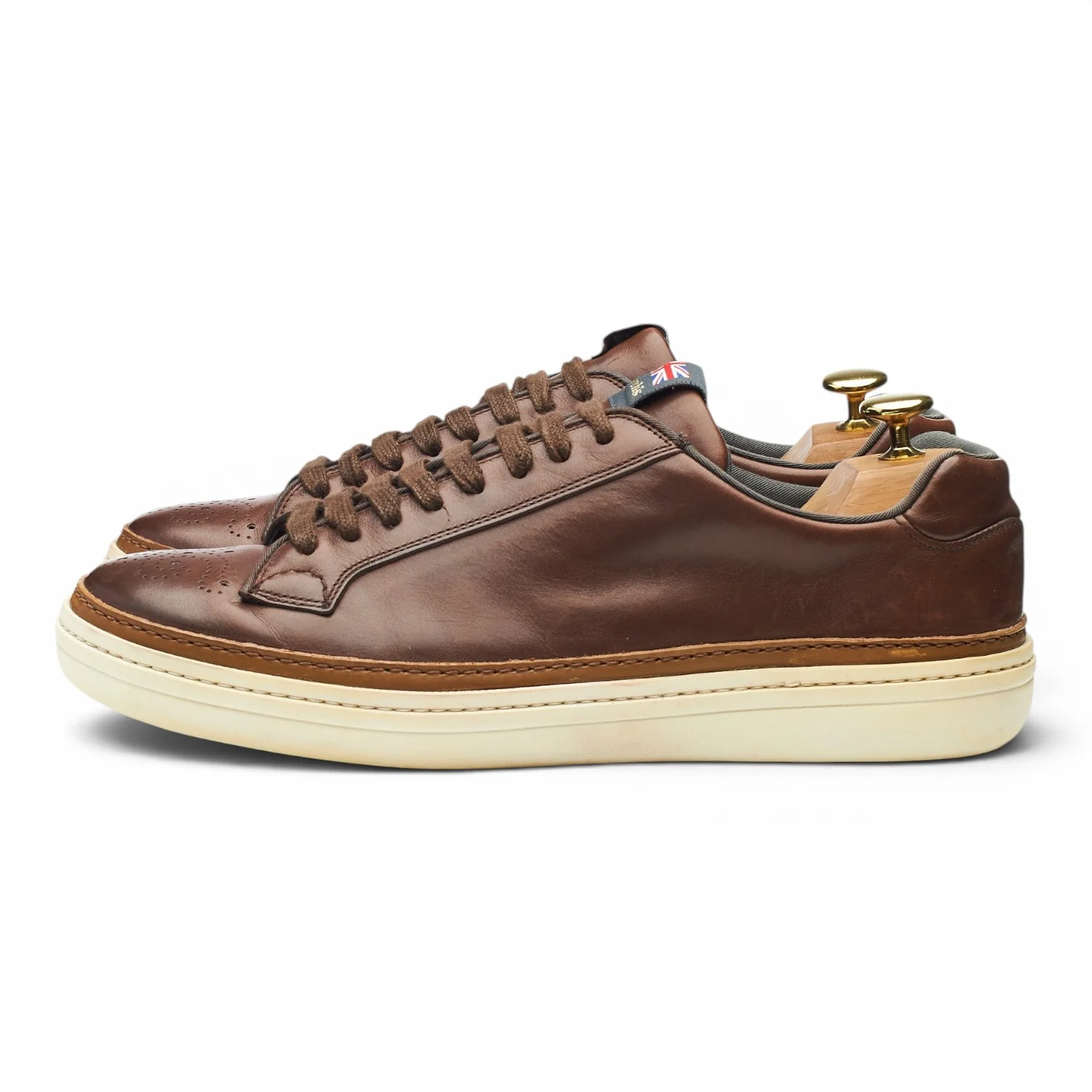 'Mirfield 2' Brown Leather Sneakers UK 8 - Image 3