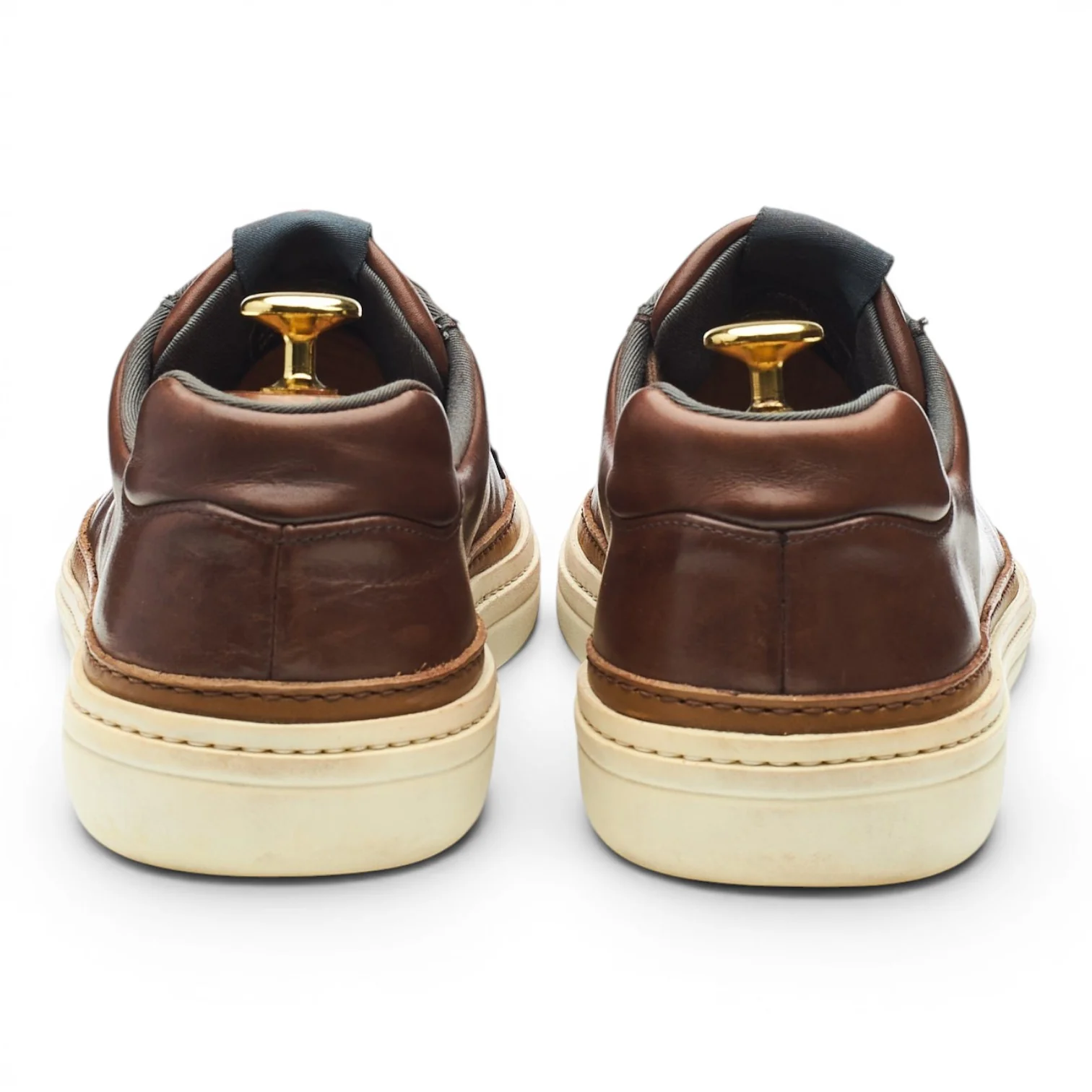 'Mirfield 2' Brown Leather Sneakers UK 8 - Image 4