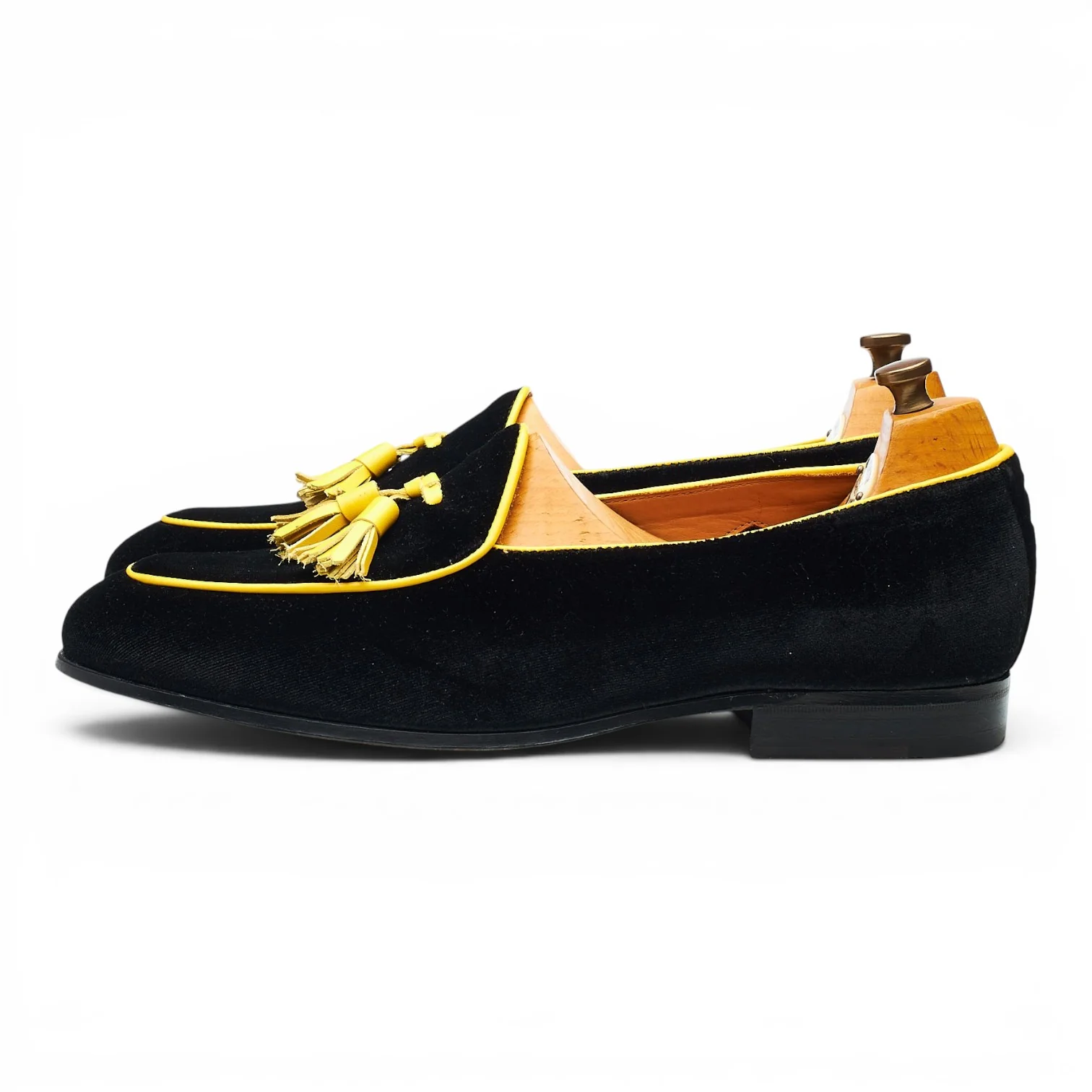 'Model 88' Black Velvet Belgian Loafers UK 8 F - Image 3