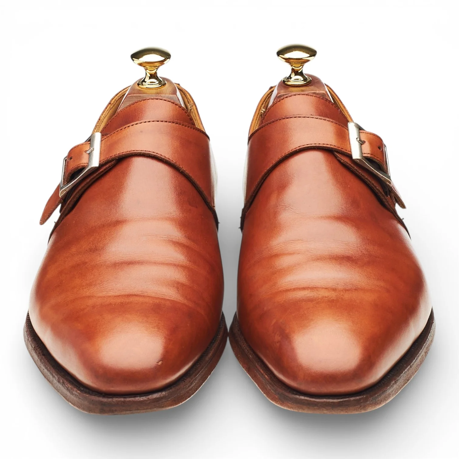 'Monkton' Tan Brown Leather Monk Strap UK 8 E - Image 2