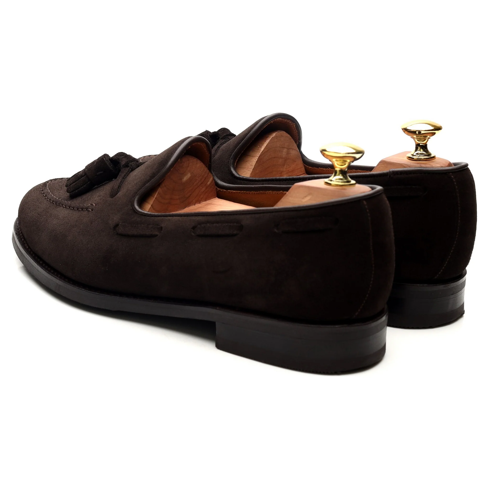 Dark Brown Suede Tassel Loafers UK 7.5 - Image 3