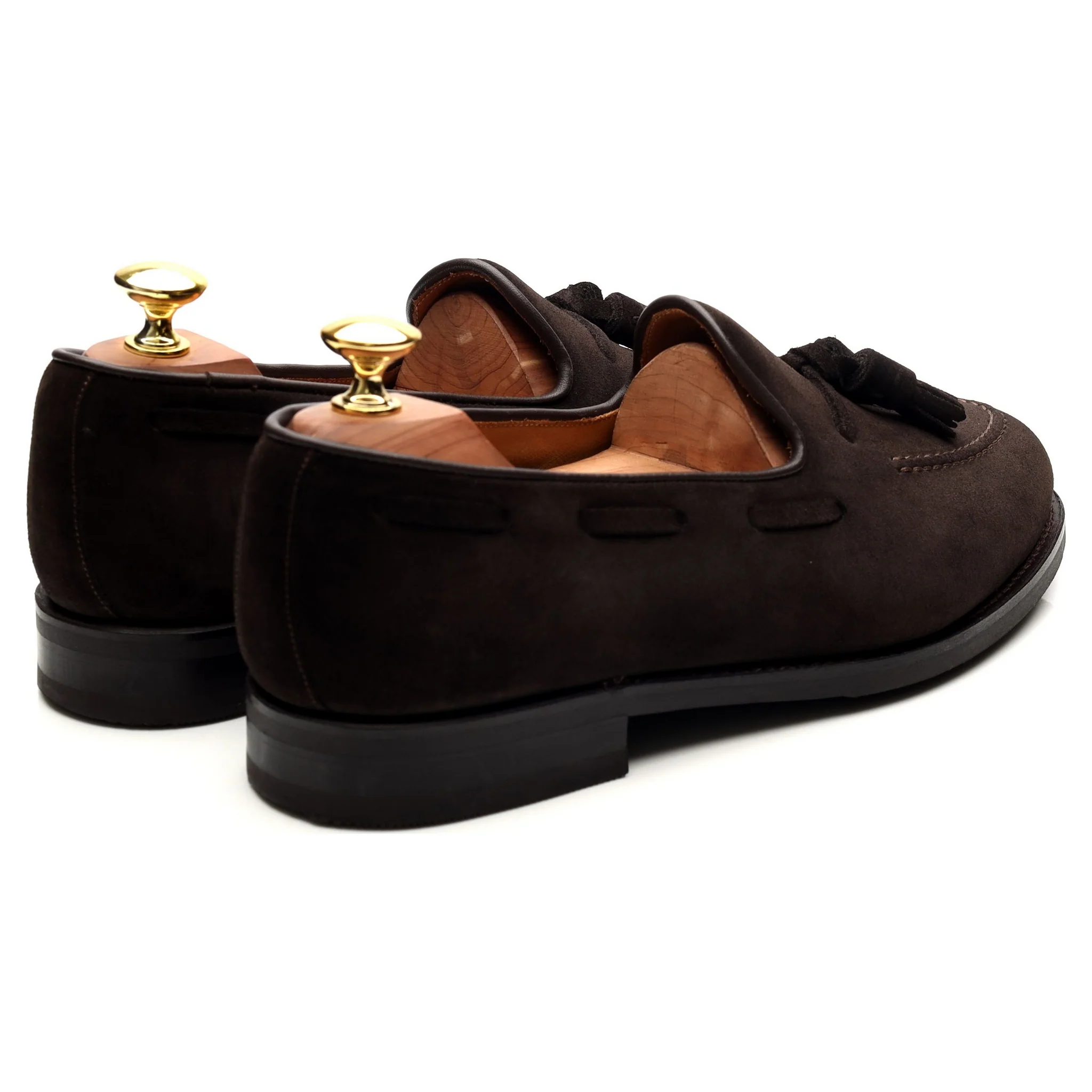 Dark Brown Suede Tassel Loafers UK 7.5 - Image 5