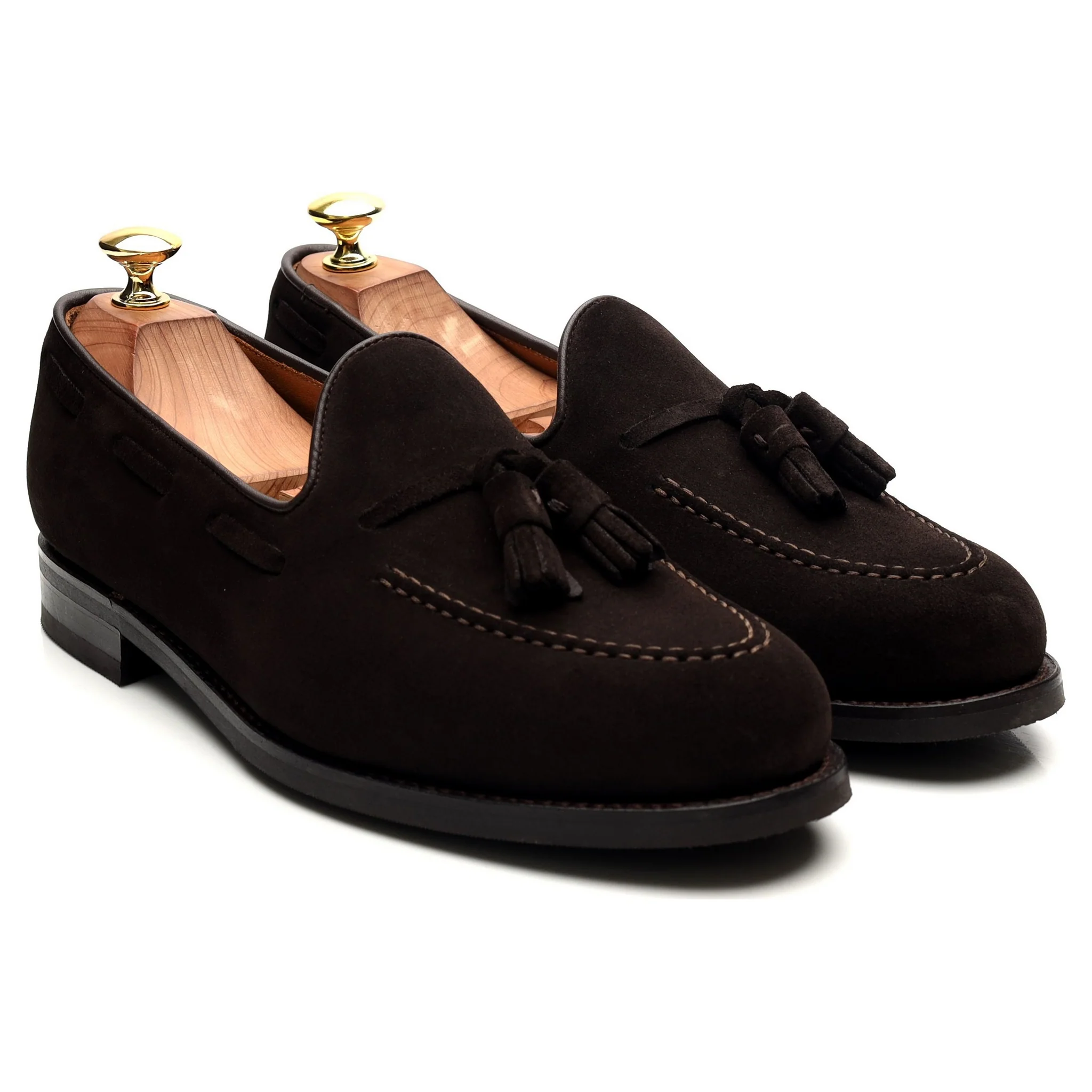 Dark Brown Suede Tassel Loafers UK 7.5 - Image 7