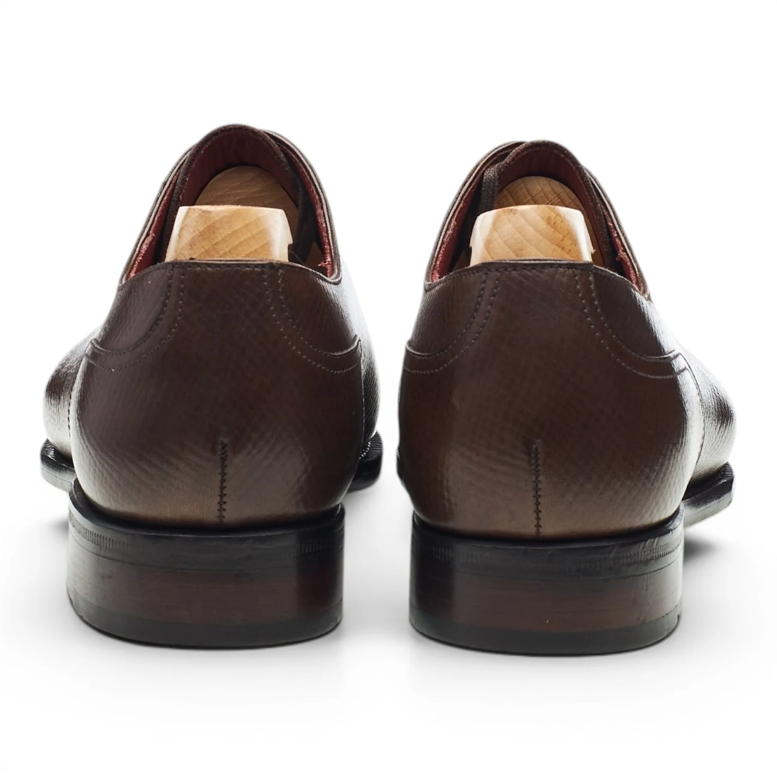 MTO '135 Artista' Dark Brown Grain Leather Split Toe Derby UK 8 F - Image 4