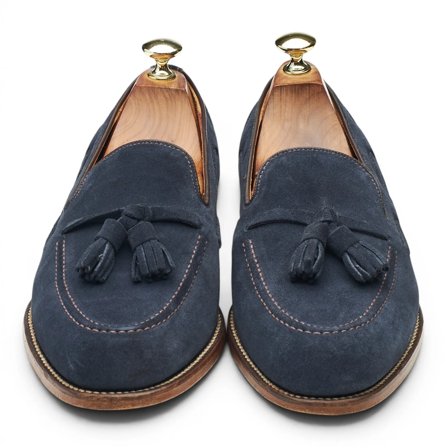 MTO '979286' Navy Blue Suede Tassel Loafers UK 7 F - Image 2