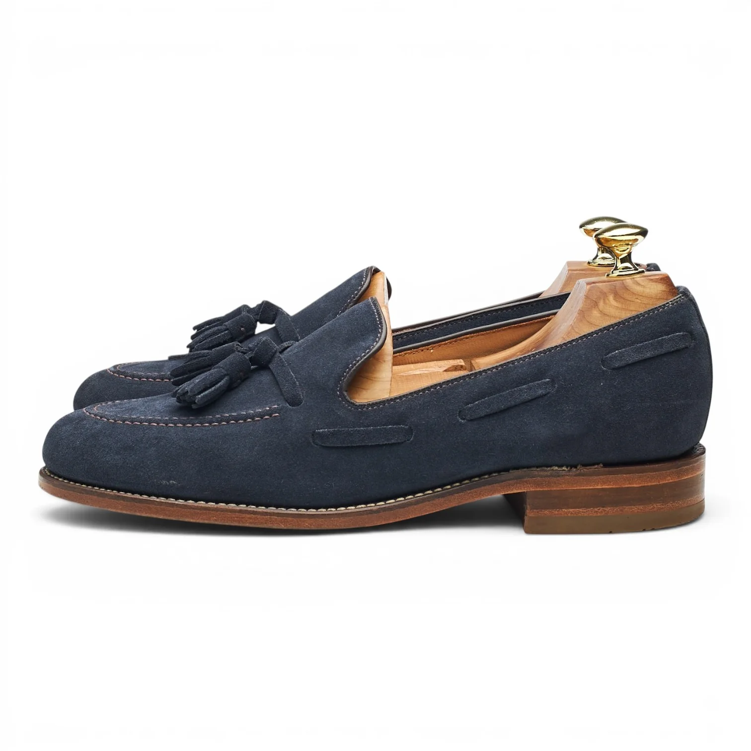 MTO '979286' Navy Blue Suede Tassel Loafers UK 7 F - Image 3