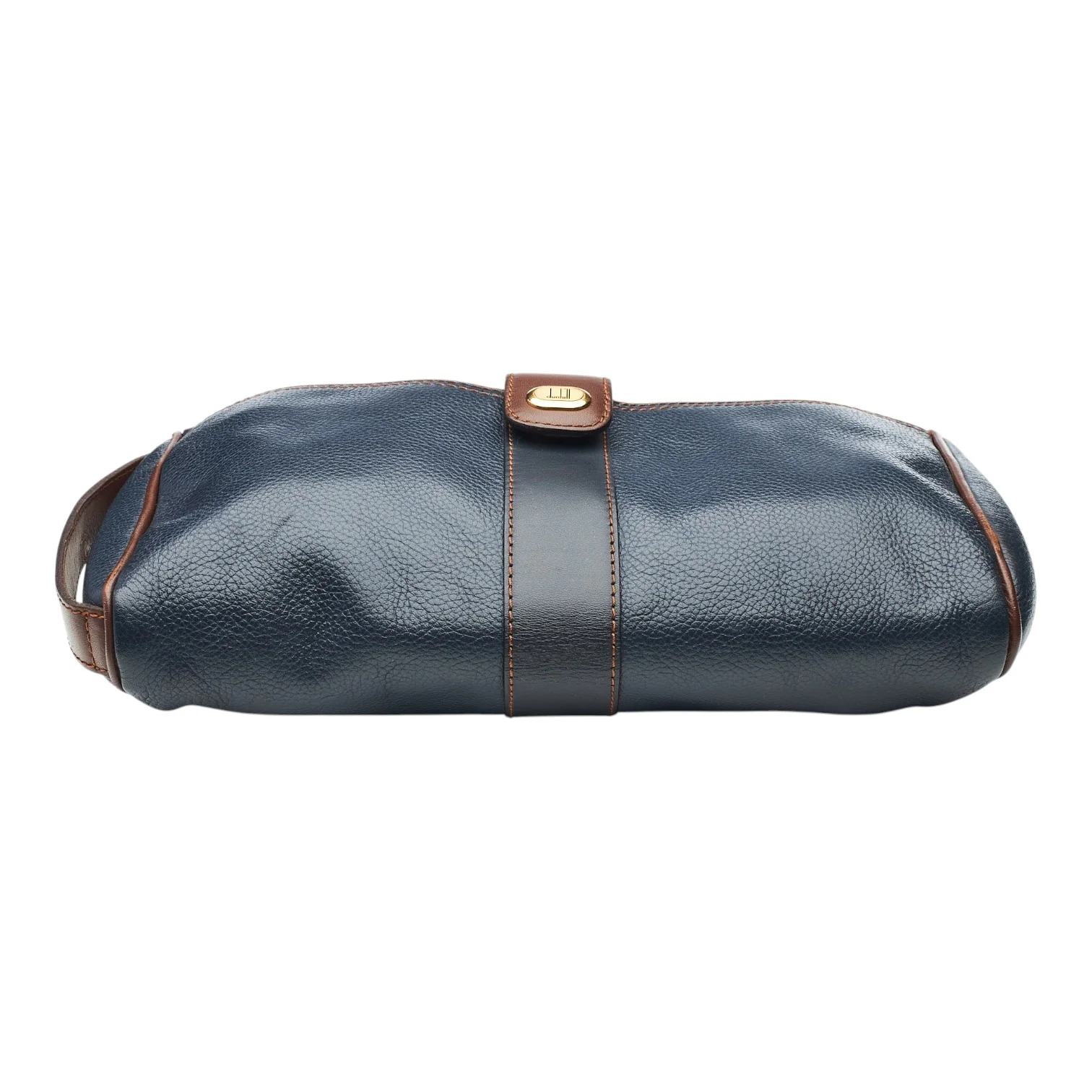 Navy Blue Grain Leather Wash Bag - Image 6