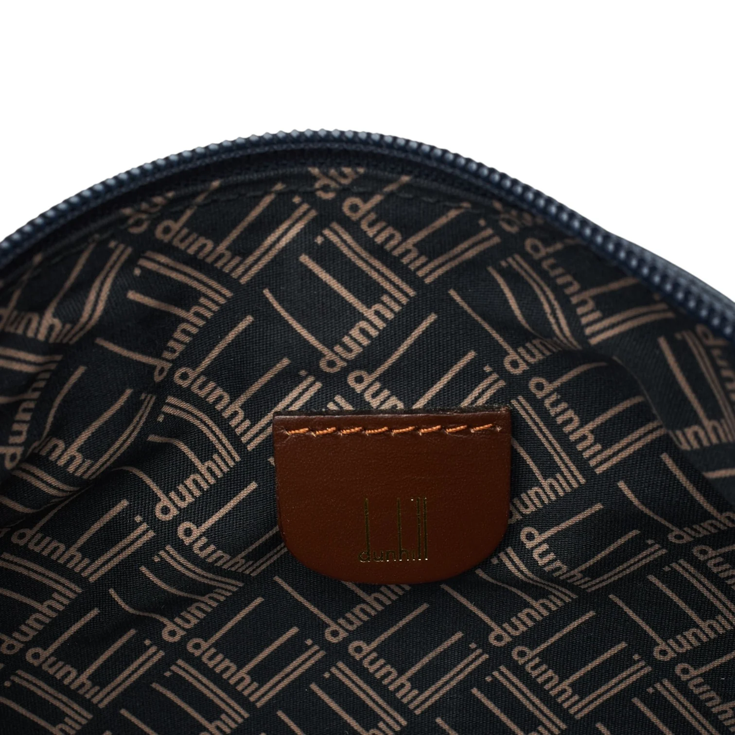 Navy Blue Grain Leather Wash Bag - Image 7