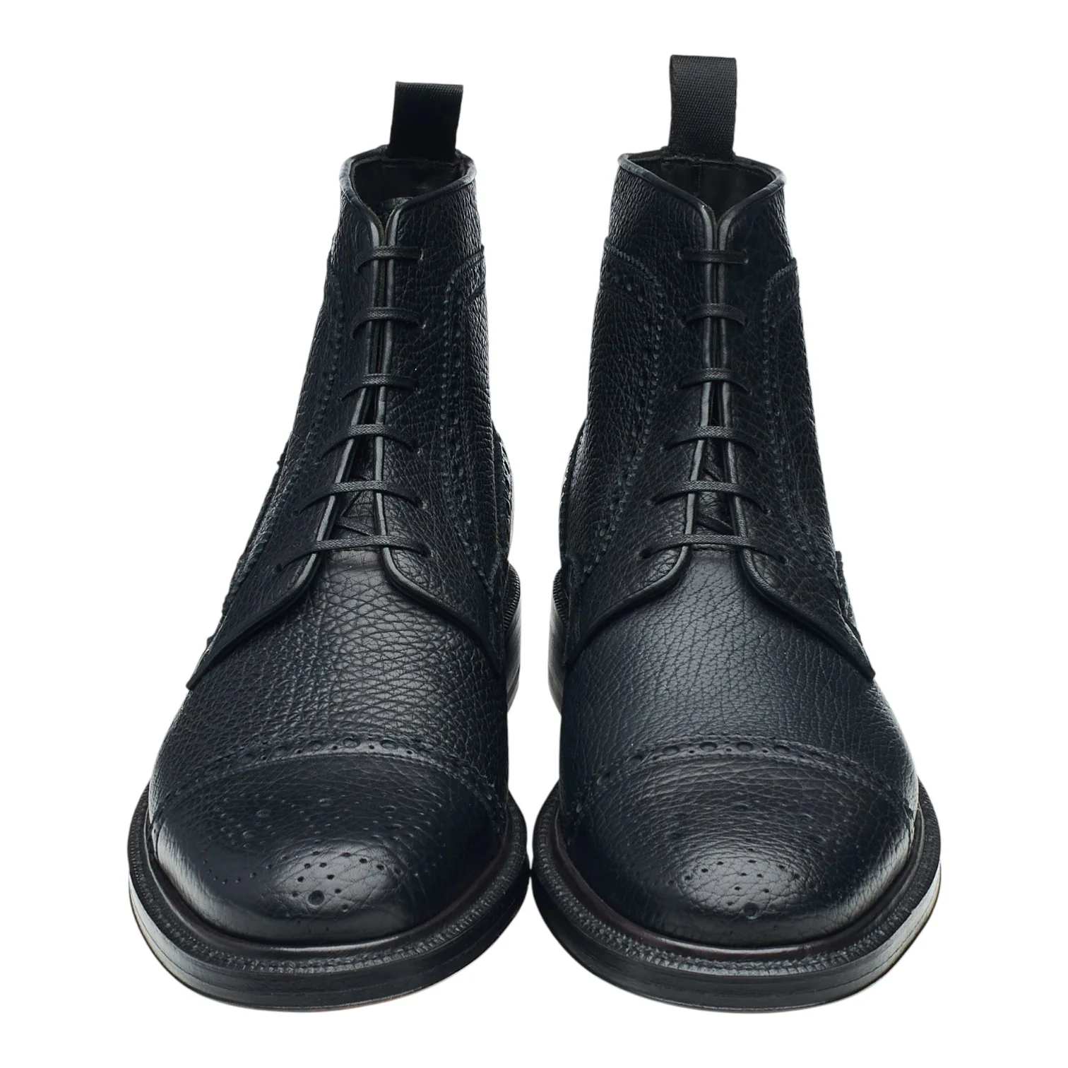 Navy Blue Grain Leather Brogues Boots UK 7 - Image 2
