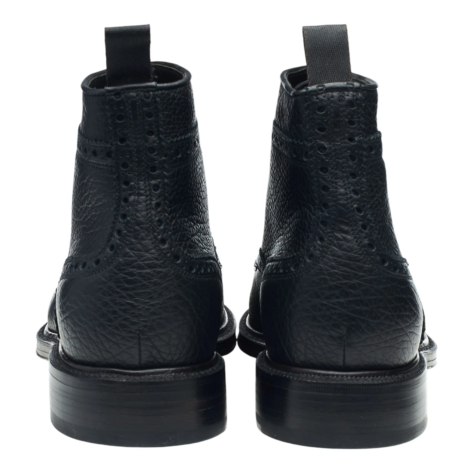 Navy Blue Grain Leather Brogues Boots UK 7 - Image 4