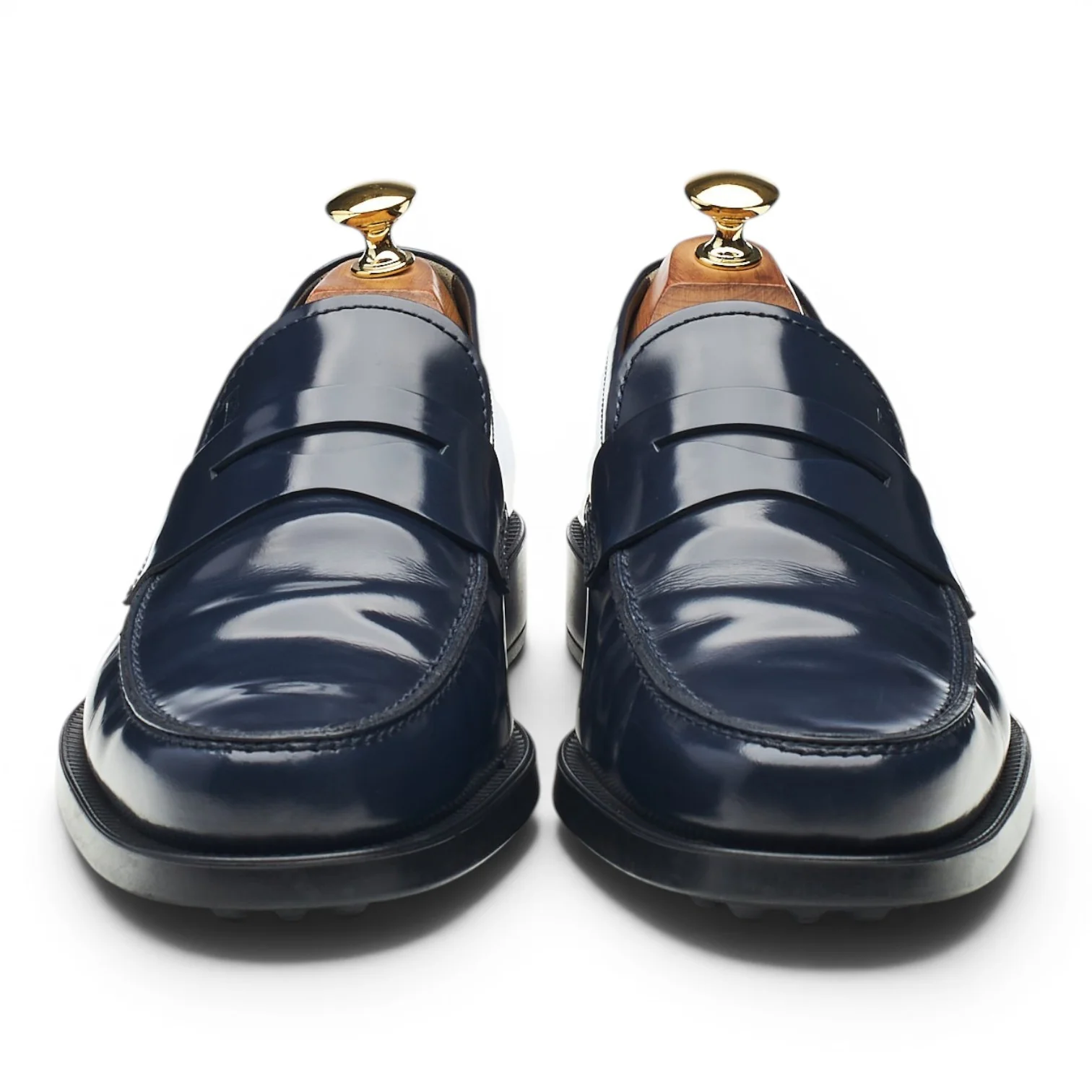 Navy Blue Leather Loafers UK 6.5 - Image 2