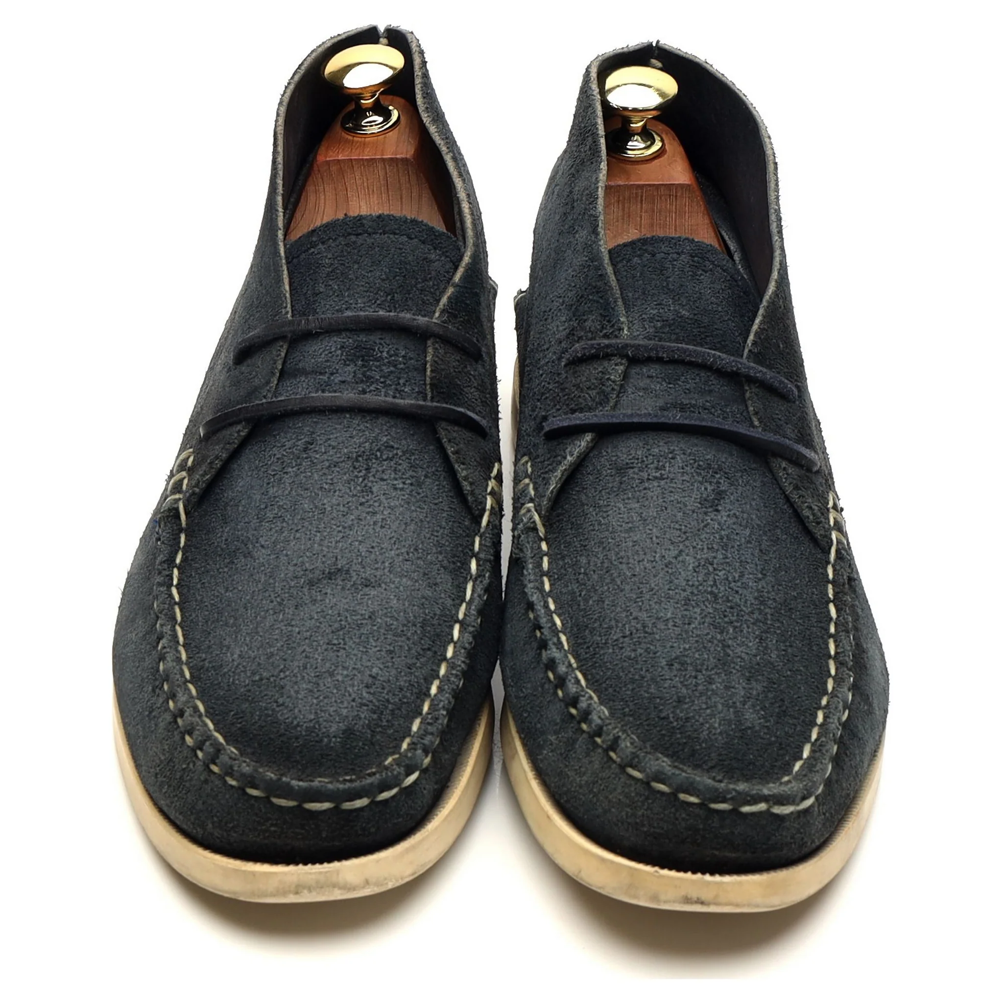Navy Blue Suede Handsewn Chukka Boots UK 7 US 8 - Image 2
