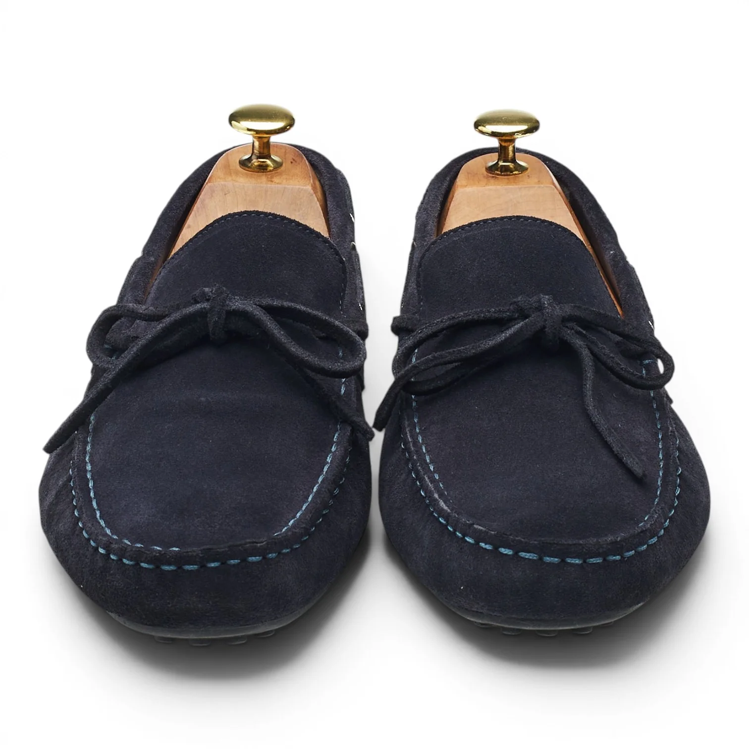 Navy Blue Suede Driving Loafers UK 8 - Image 2