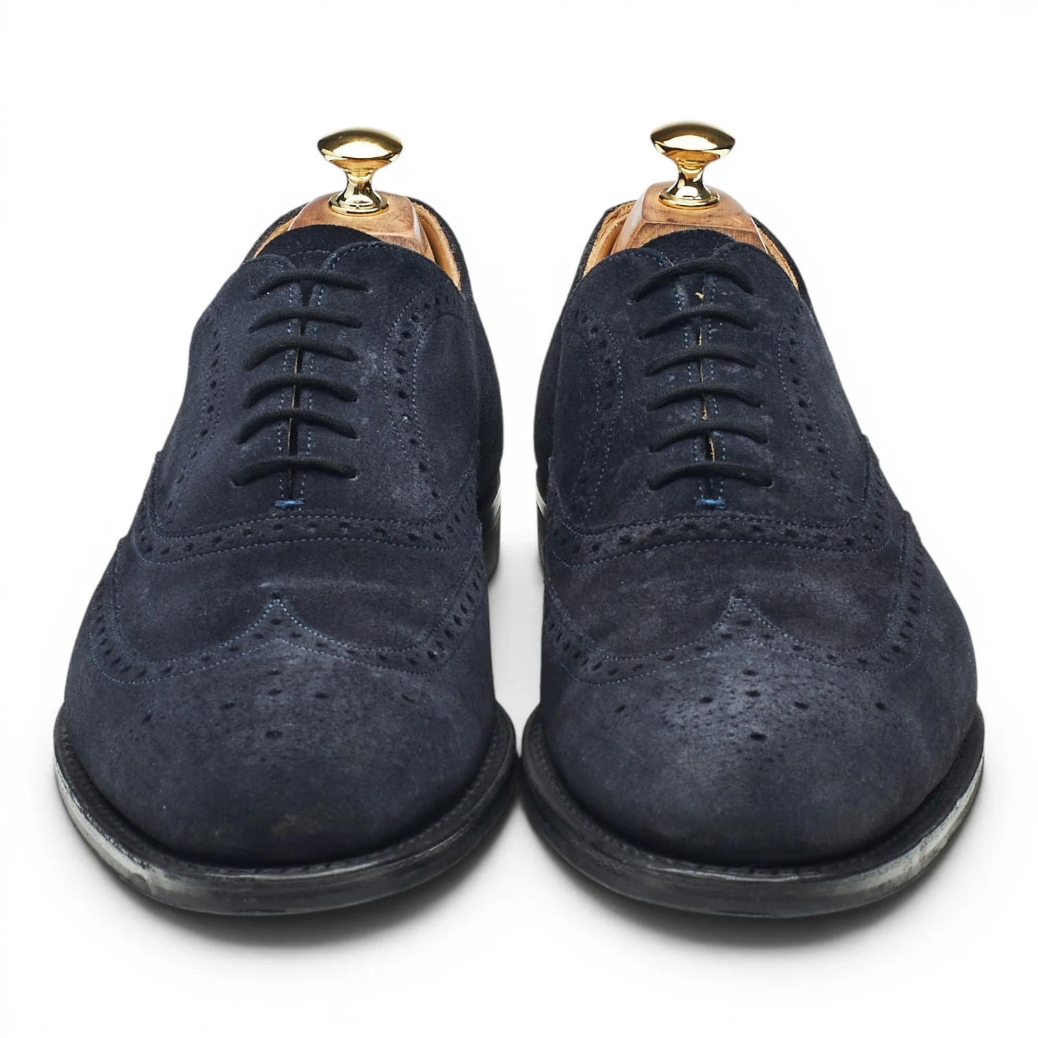 'Berlin' Navy Blue Suede Oxford Brogues UK 9.5 G - Image 2