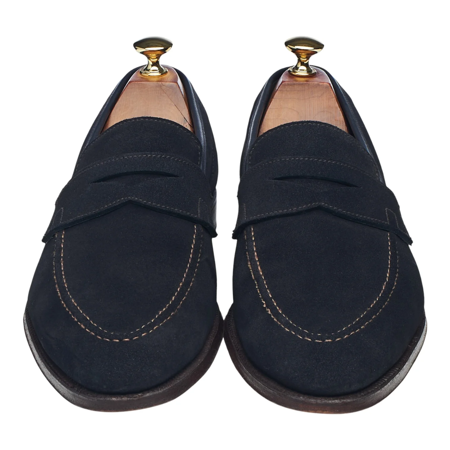 'Teign' Navy Blue Suede Penny Loafers UK 9 E - Image 2