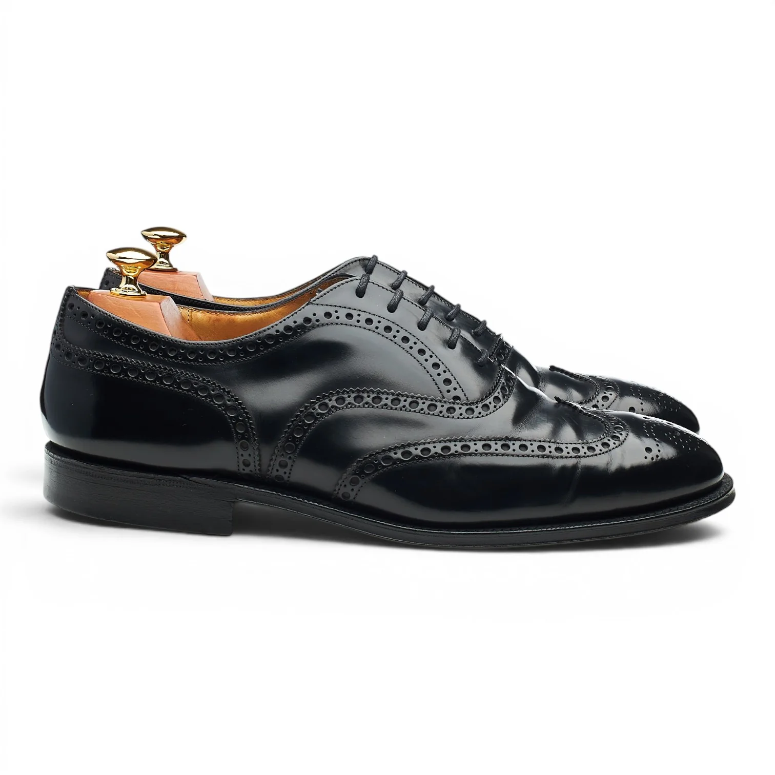 'Nene' Black Leather Oxford Brogues UK 9.5 G