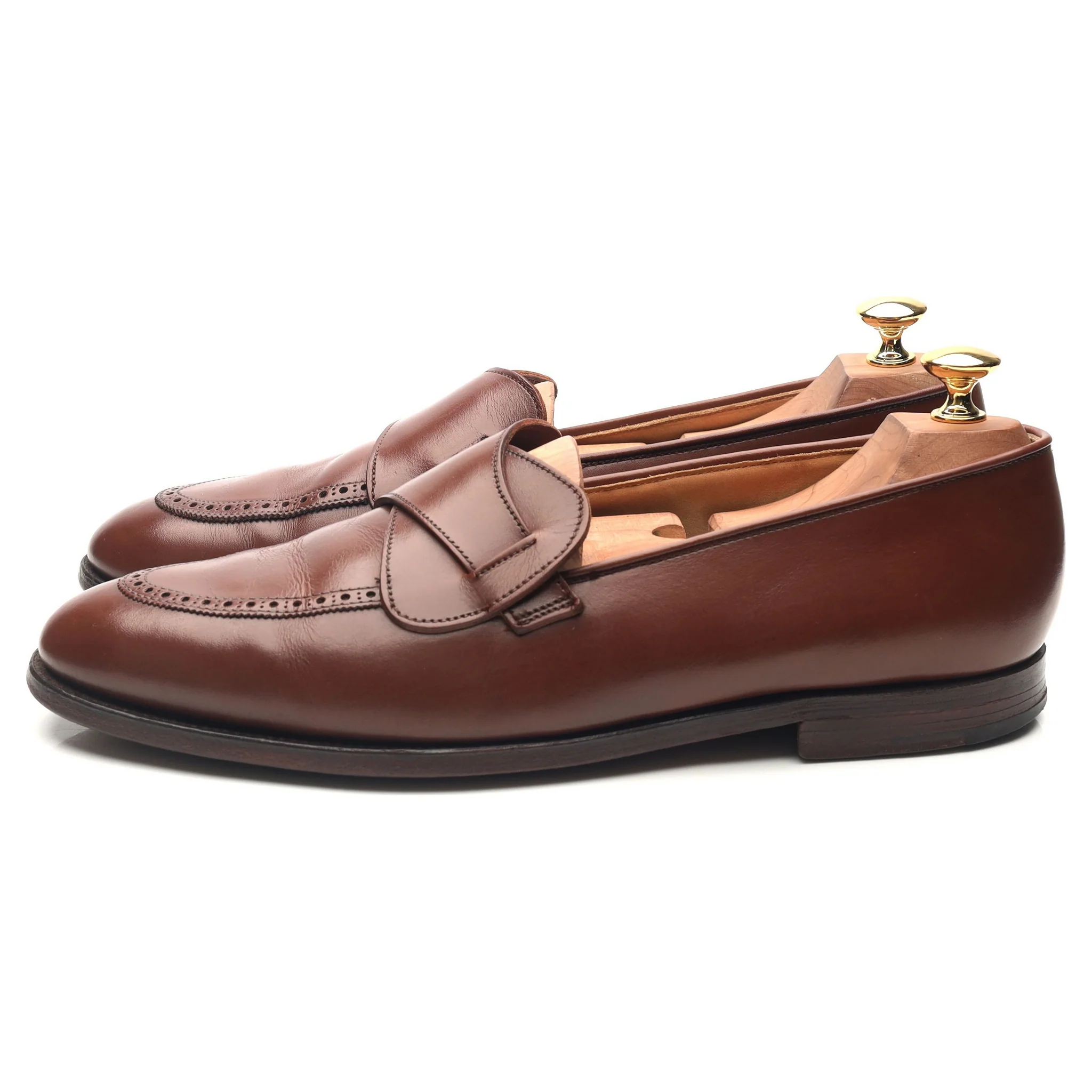 New & Lingwood Brown Leather Butterfly Loafers UK 9.5 E - Image 2