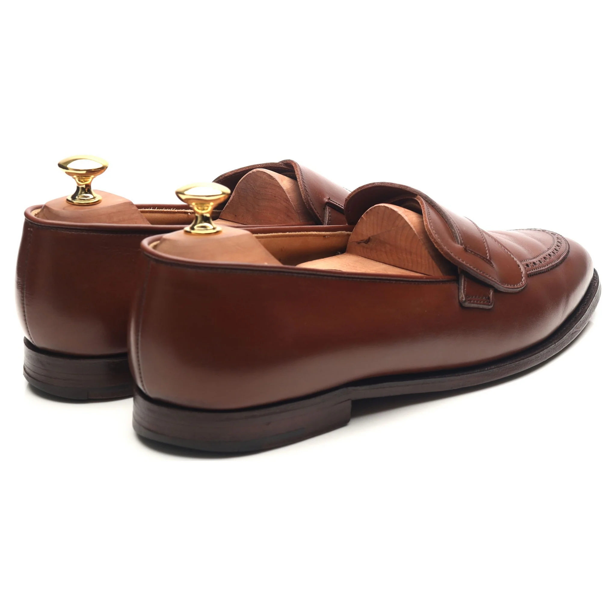 New & Lingwood Brown Leather Butterfly Loafers UK 9.5 E - Image 5