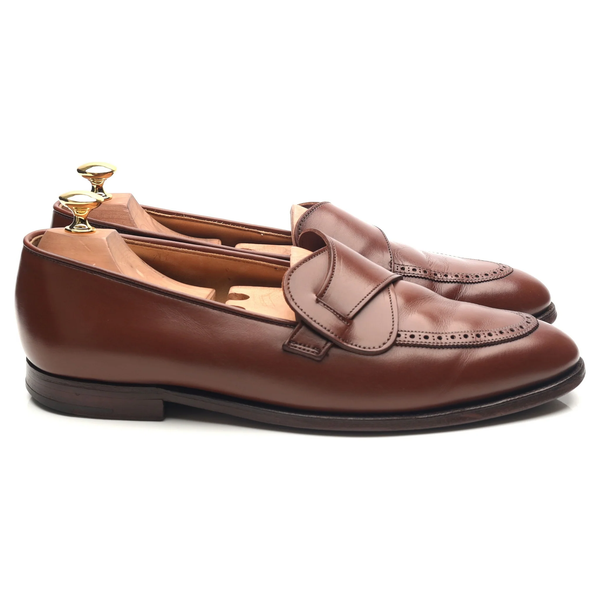 New & Lingwood Brown Leather Butterfly Loafers UK 9.5 E - Image 6