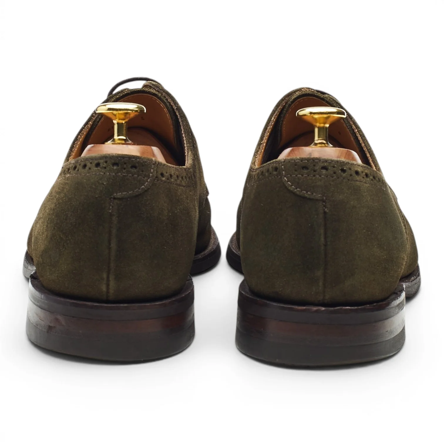 Loake 'Cambridge' Dark Green Suede Derby Brogues UK 8 F - Image 4