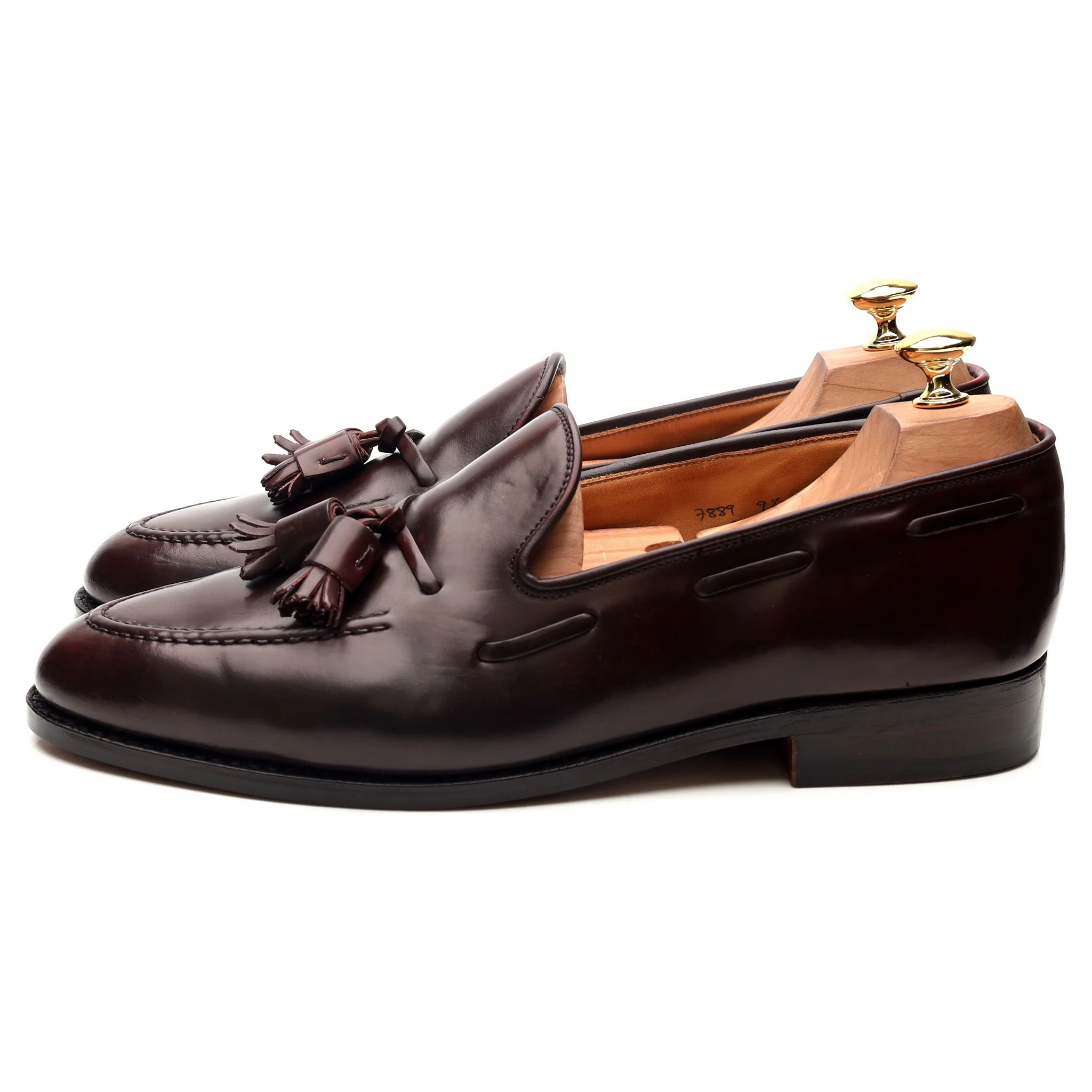 New & Lingwood Burgundy Cordovan Leather Tassel Loafers UK 9.5 E - Image 2