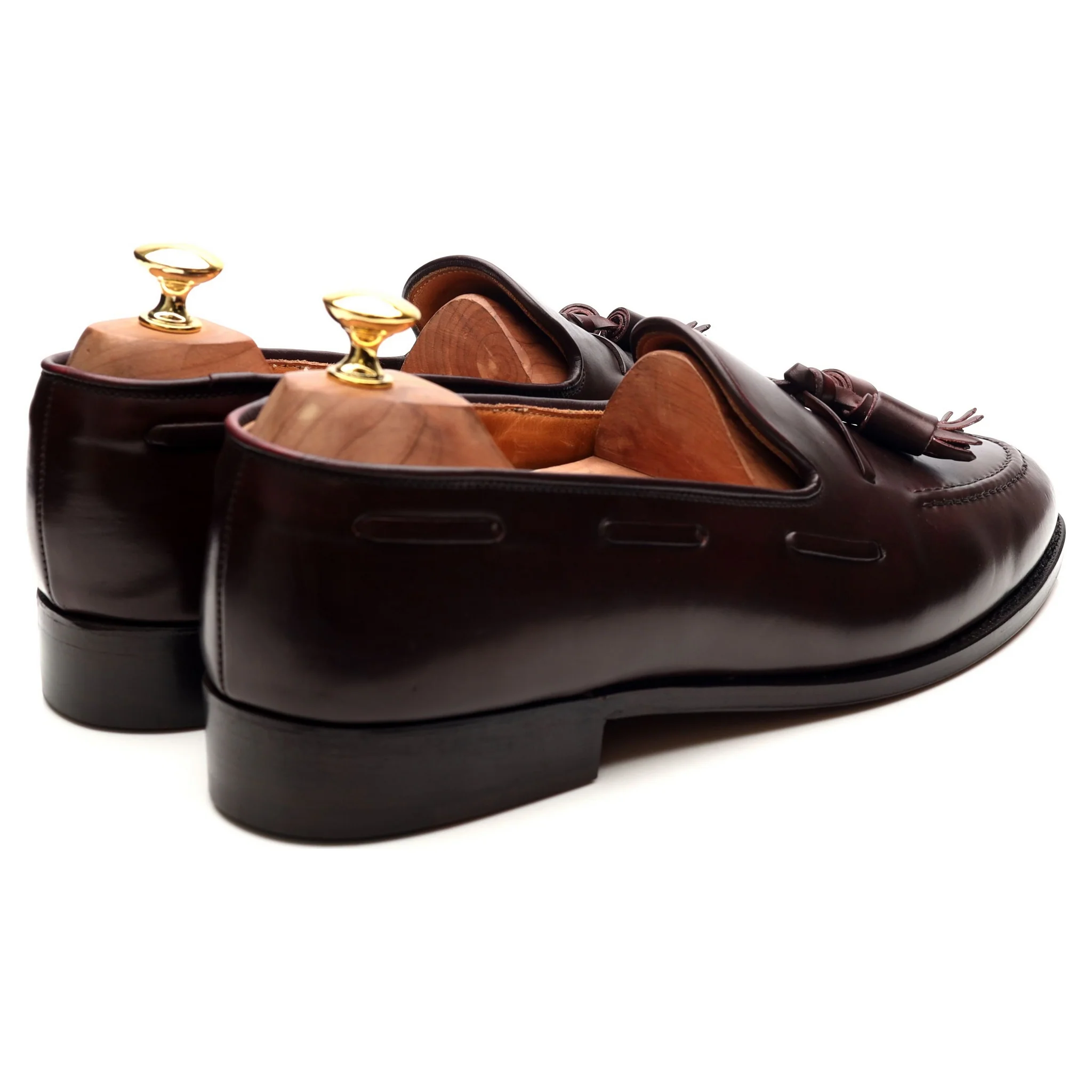 New & Lingwood Burgundy Cordovan Leather Tassel Loafers UK 9.5 E - Image 5