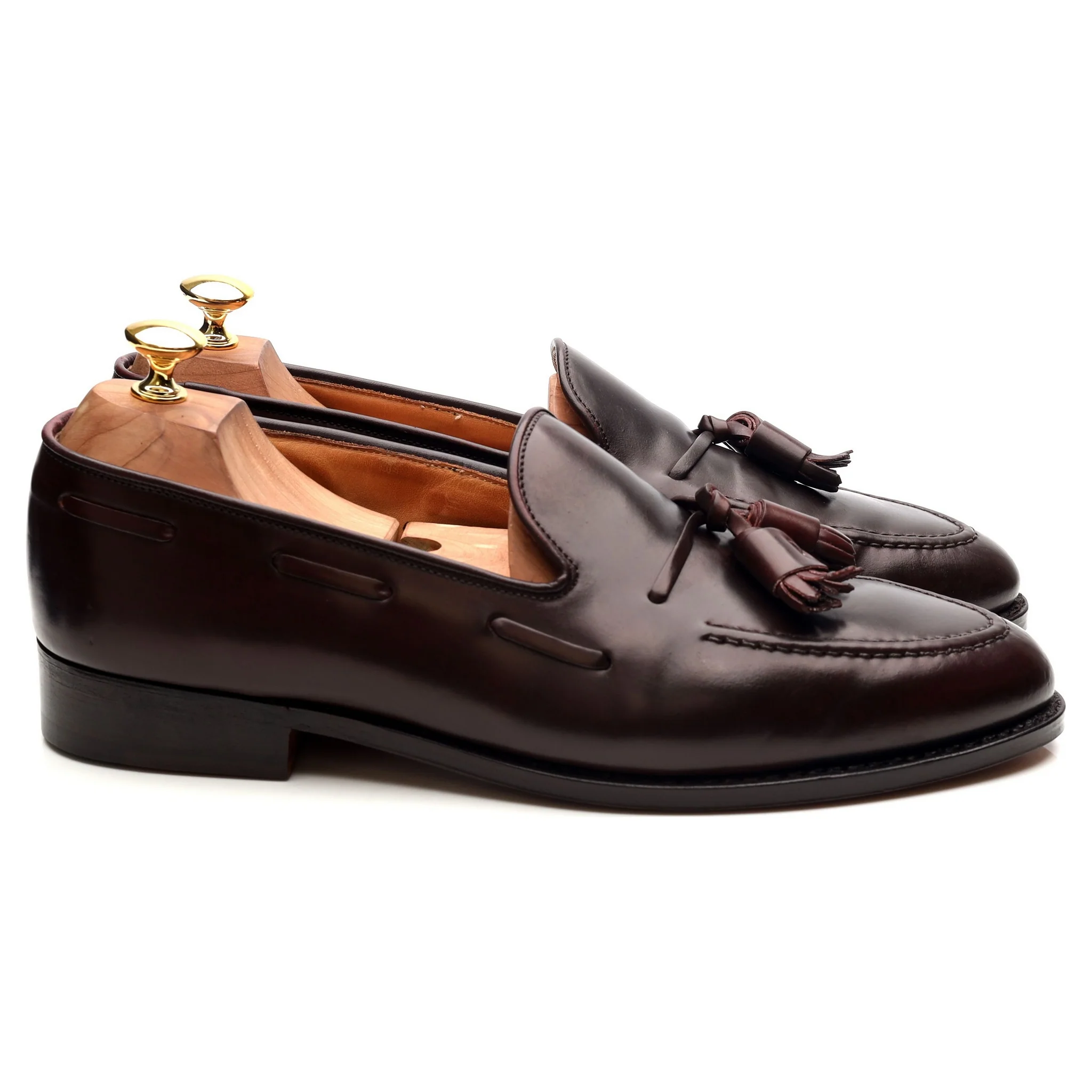 New & Lingwood Burgundy Cordovan Leather Tassel Loafers UK 9.5 E - Image 6
