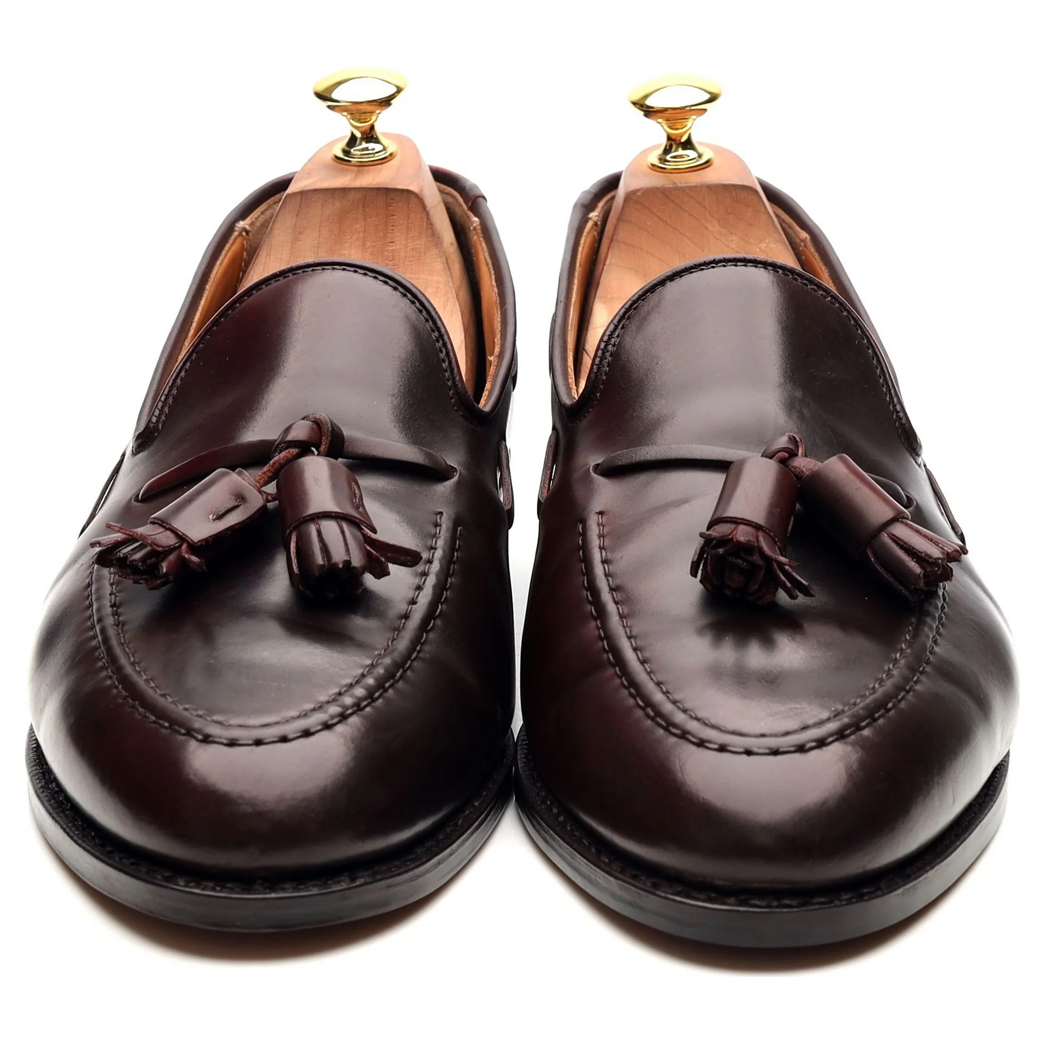 New & Lingwood Burgundy Cordovan Leather Tassel Loafers UK 9.5 E - Image 8
