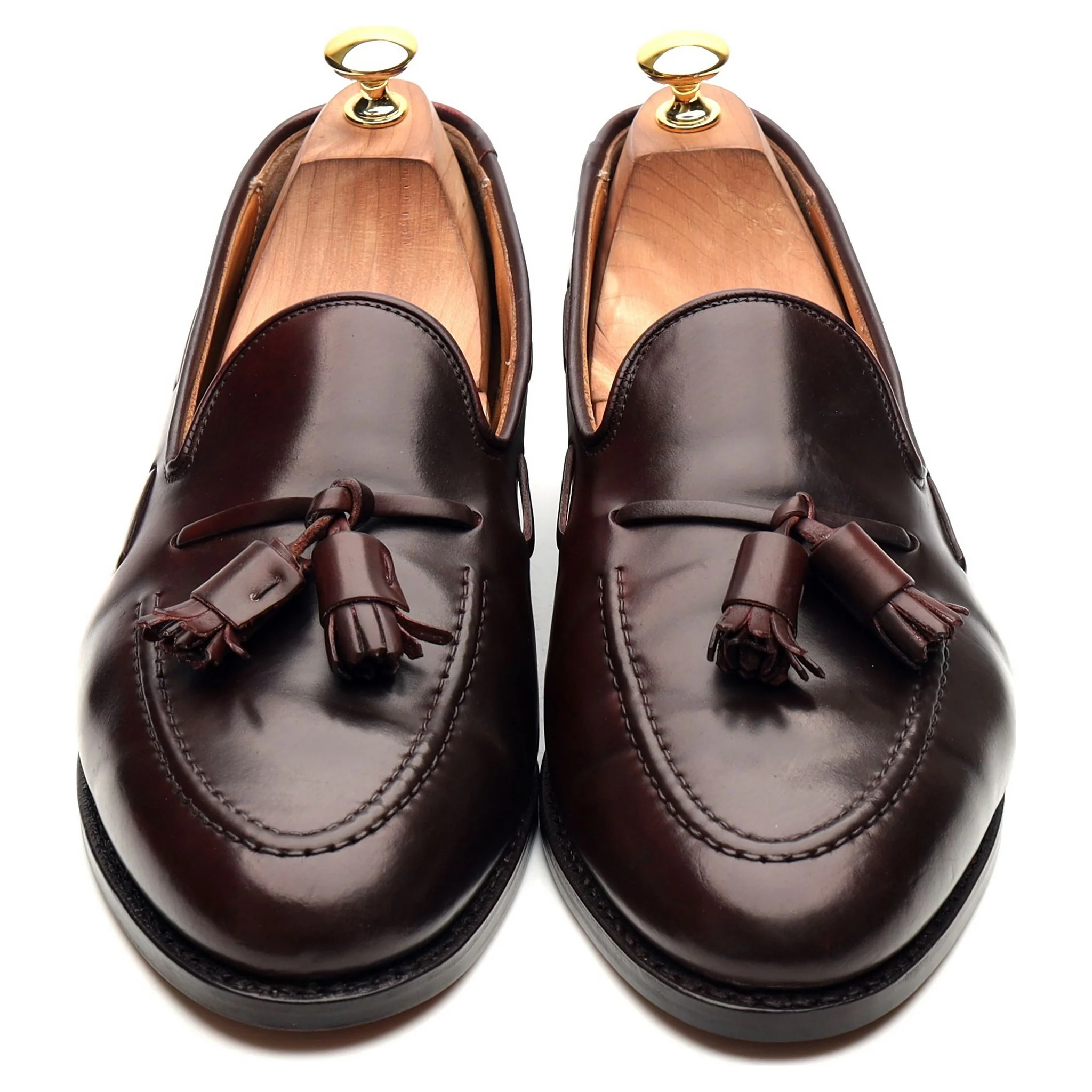 New & Lingwood Burgundy Cordovan Leather Tassel Loafers UK 9.5 E - Image 9