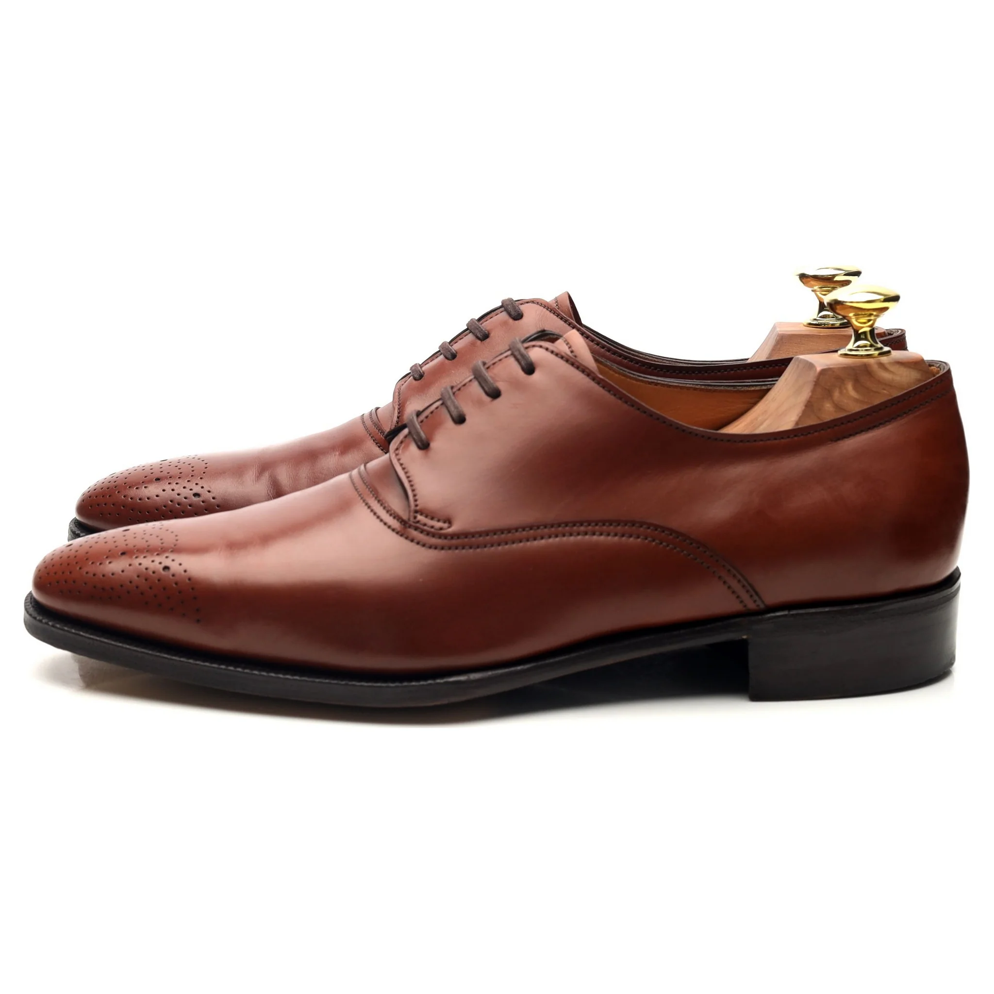 Prestige 'Oakley' Tan Brown Leather Derby UK 7.5 E - Image 2