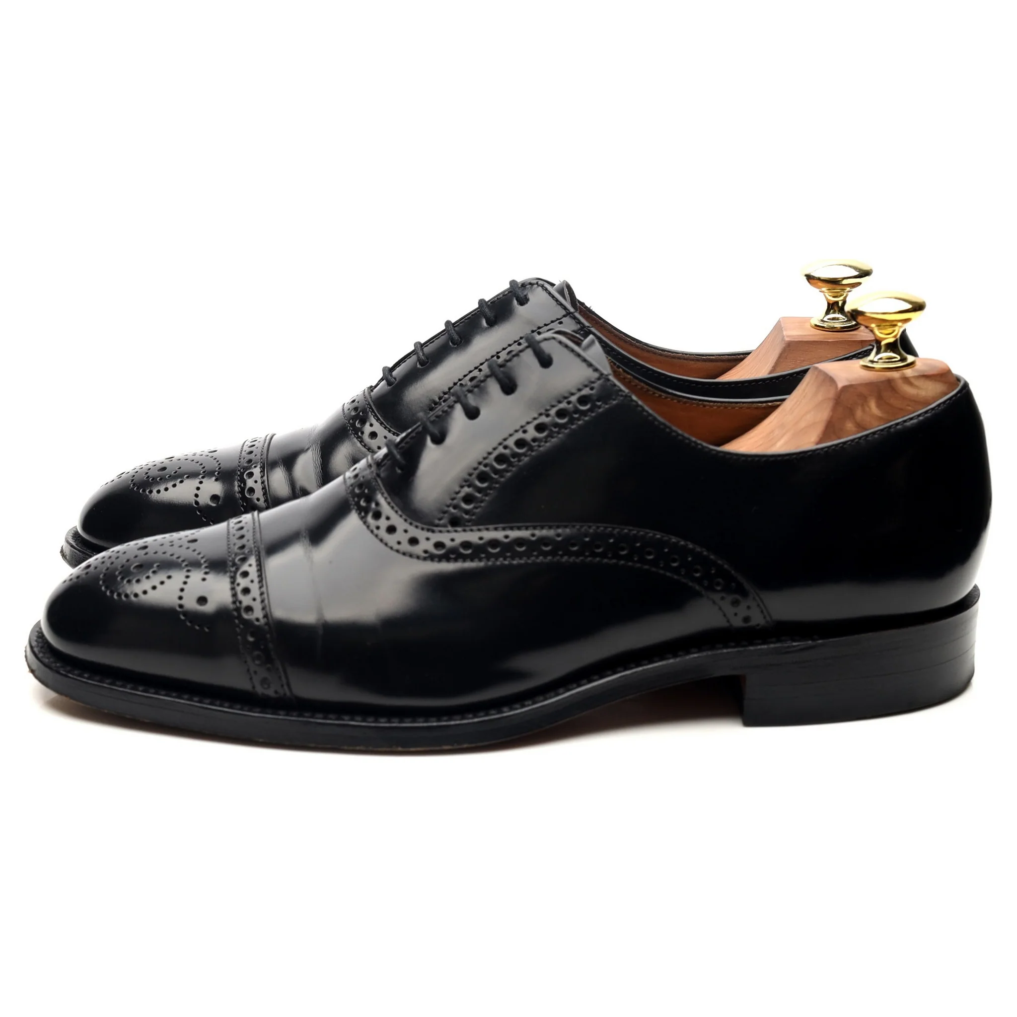 'Oban' Black Leather Oxford Brogues UK 7 - Image 2
