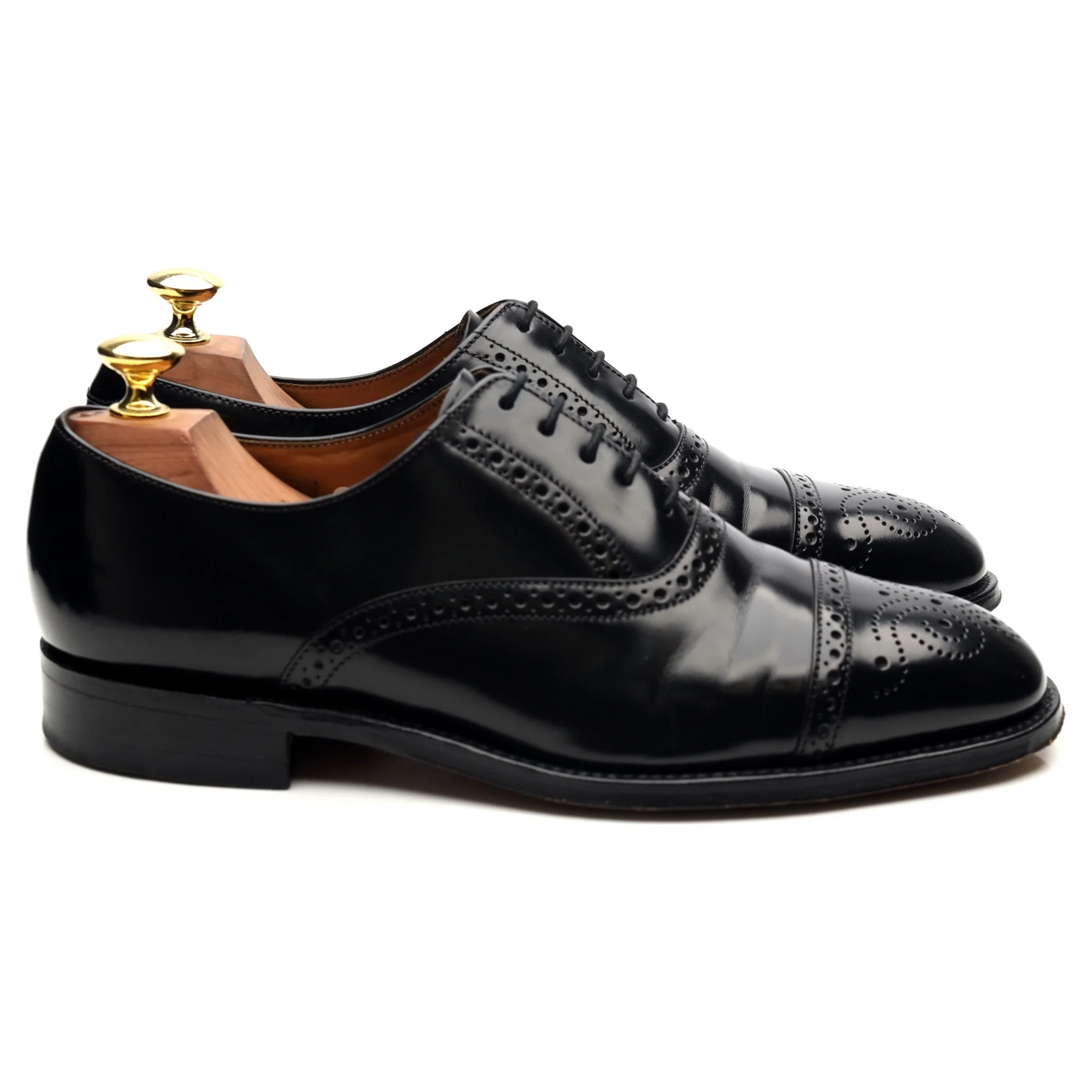 'Oban' Black Leather Oxford Brogues UK 7 - Image 6