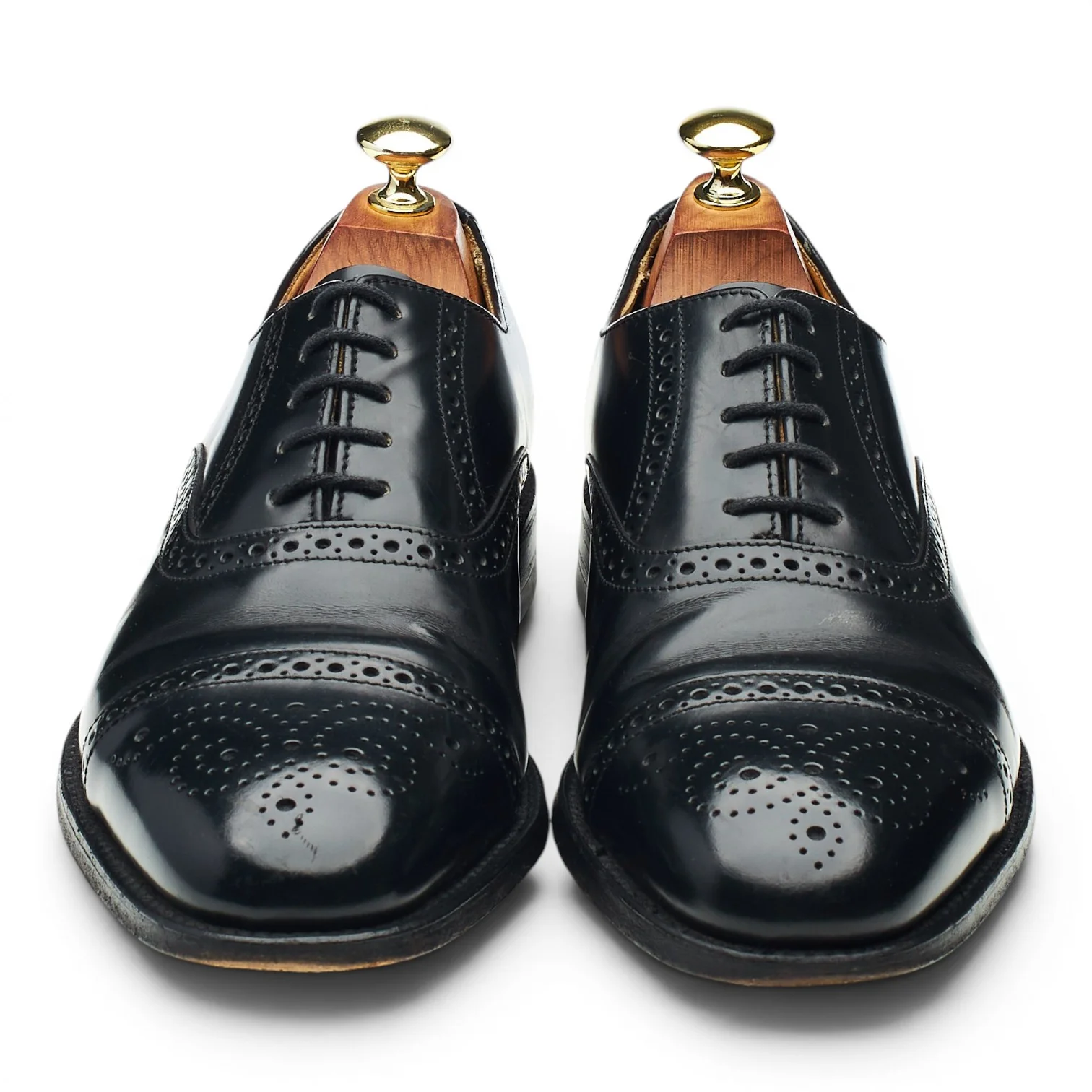 'Oban' Black Leather Oxford Brogues UK 7 F - Image 2