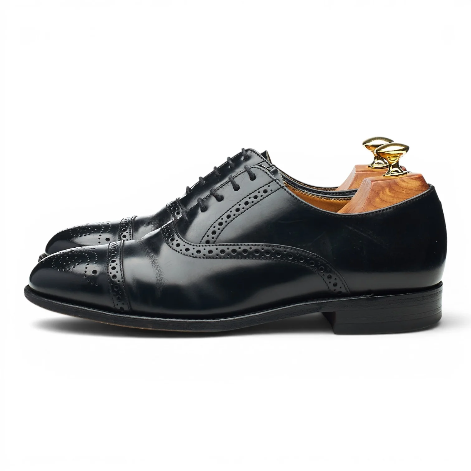 'Oban' Black Leather Oxford Brogues UK 7 F - Image 3