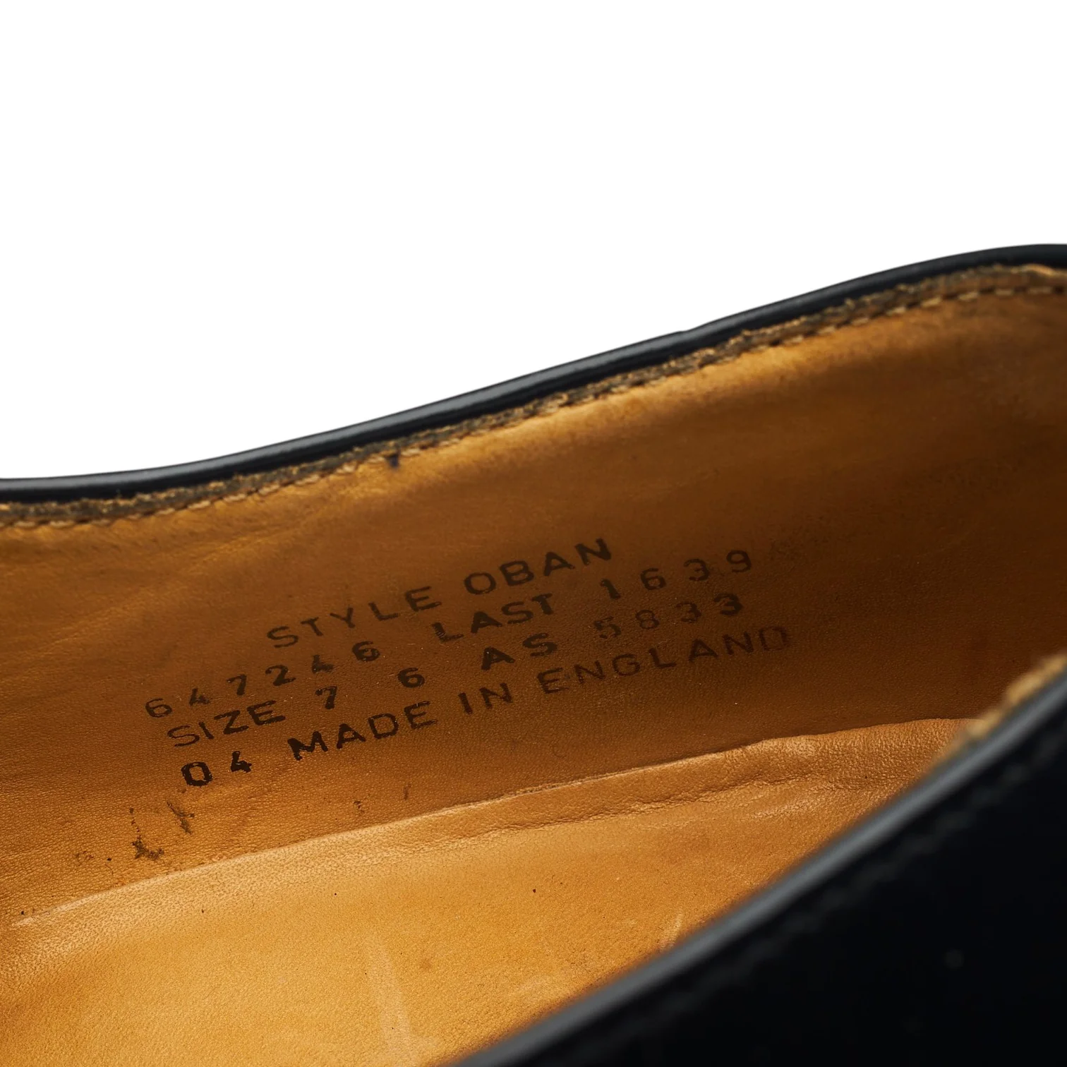 'Oban' Black Leather Oxford Brogues UK 7 F - Image 8