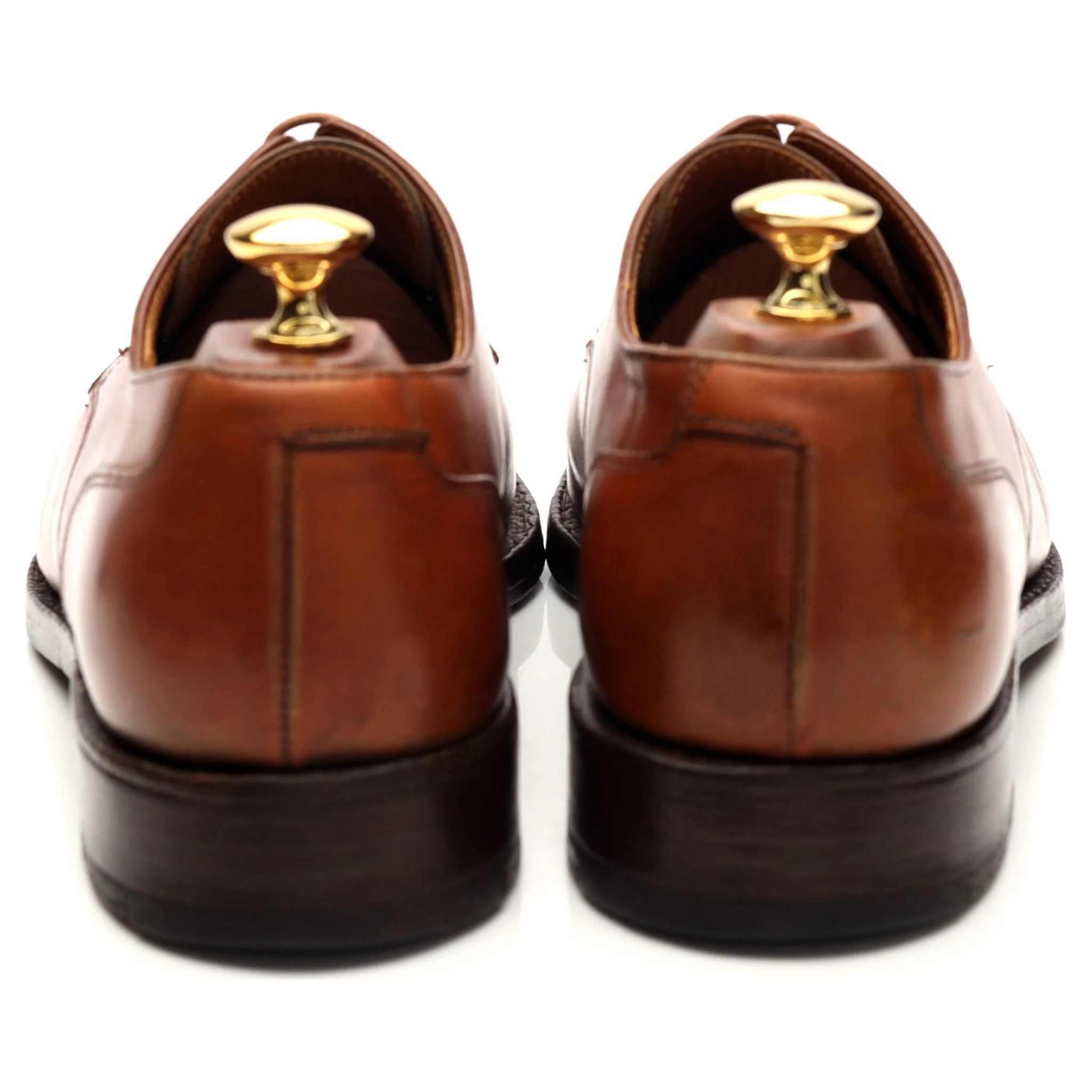 'Onslow' Tan Brown Leather Apron Derby UK 8.5 E - Image 4