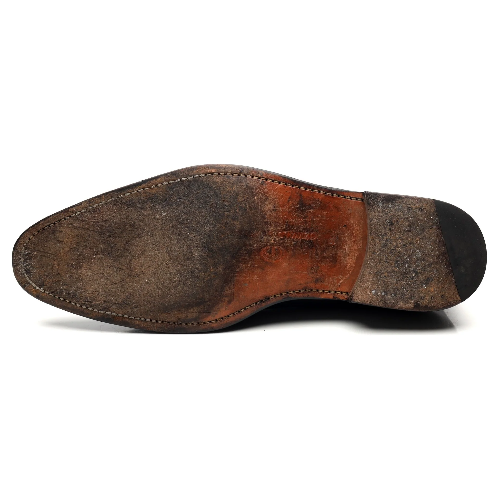 Black Leather Wholecut Oxford UK 9 - Image 10