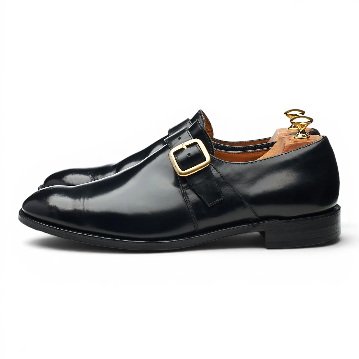 'Paisley' Black Leather Monk Strap UK 11 F - Image 3