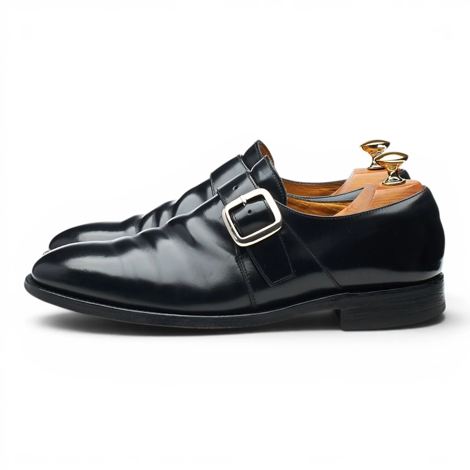 'Paisley' Black Leather Monk Strap UK 7 F - Image 3