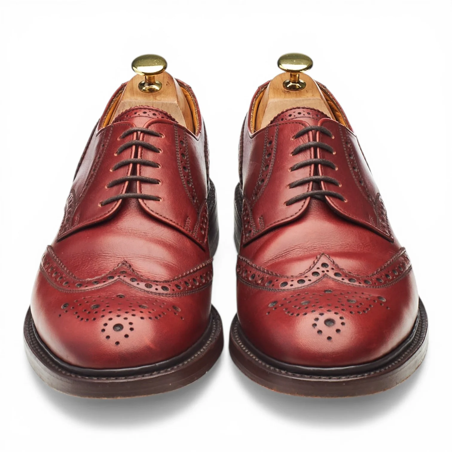 'Paisley 2' Brown Leather Derby Brogues UK 8.5 - Image 2