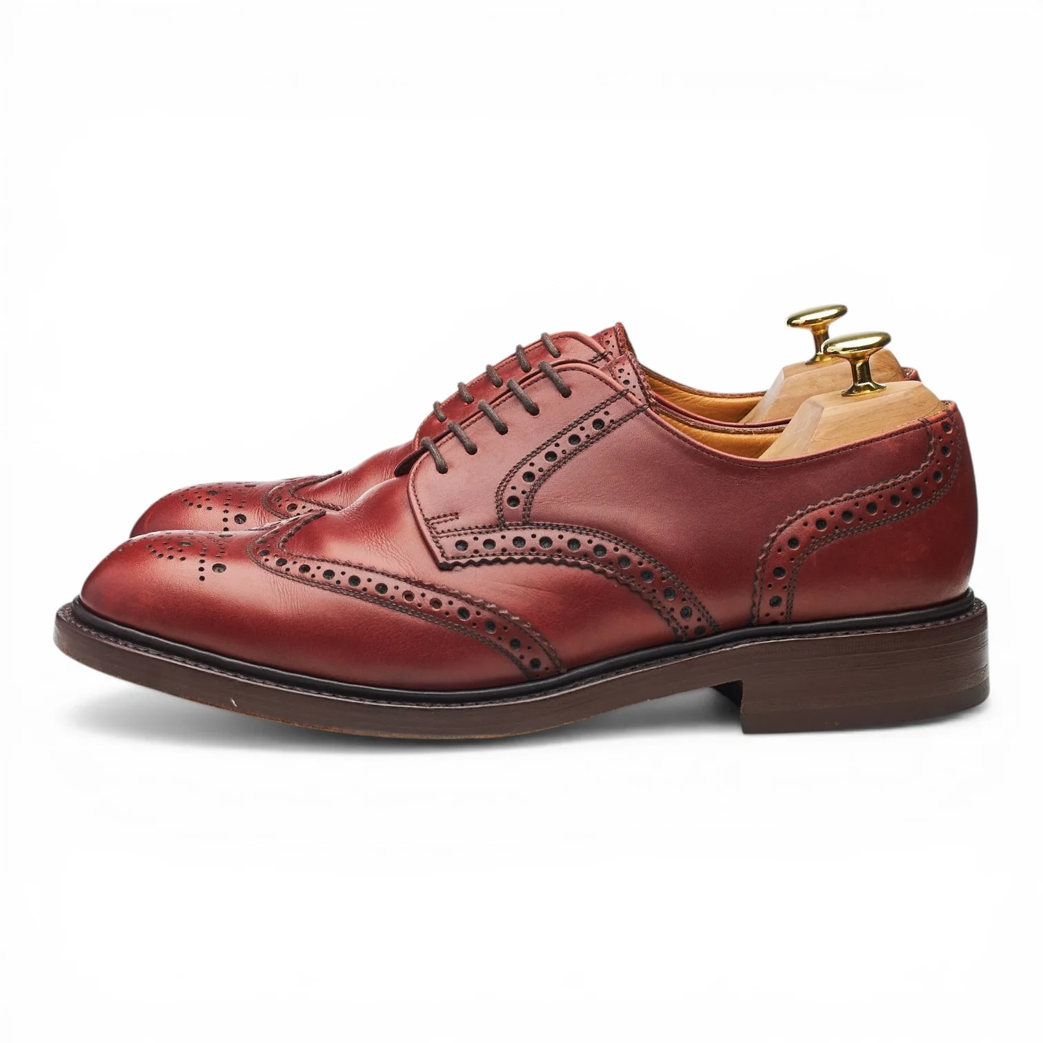 'Paisley 2' Brown Leather Derby Brogues UK 8.5 - Image 3
