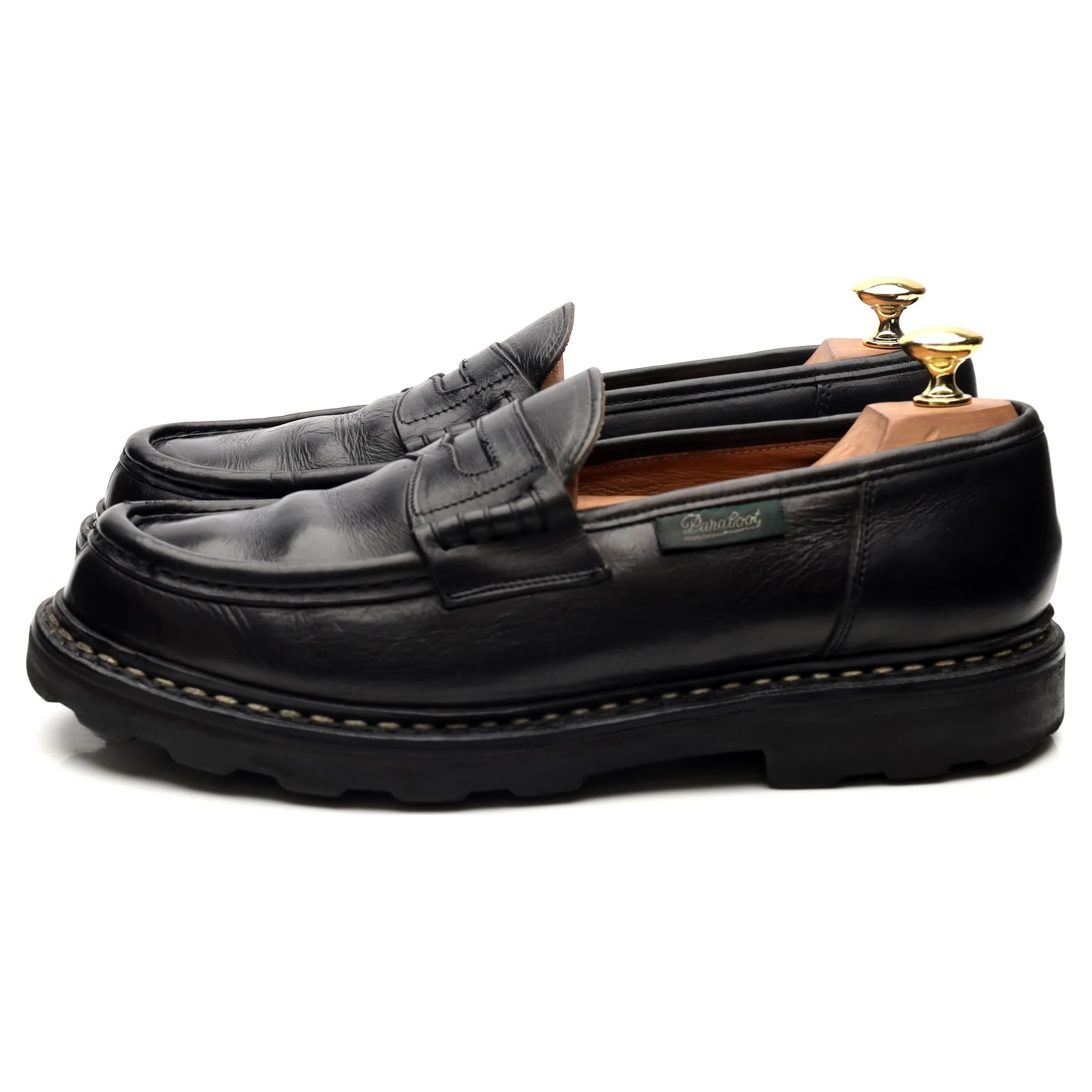 'Reims' Black Leather Loafers UK 8.5 - Image 2