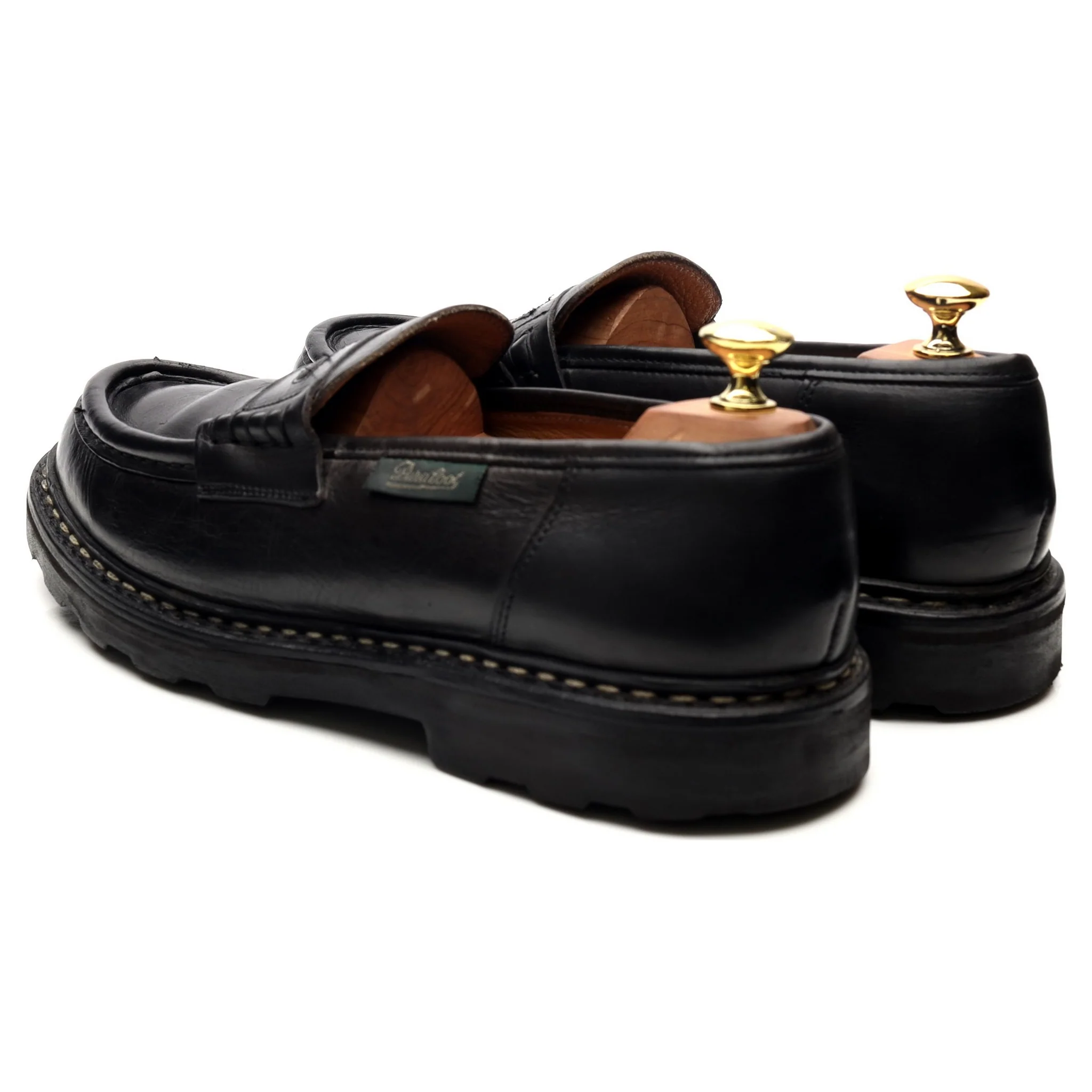 'Reims' Black Leather Loafers UK 8.5 - Image 3